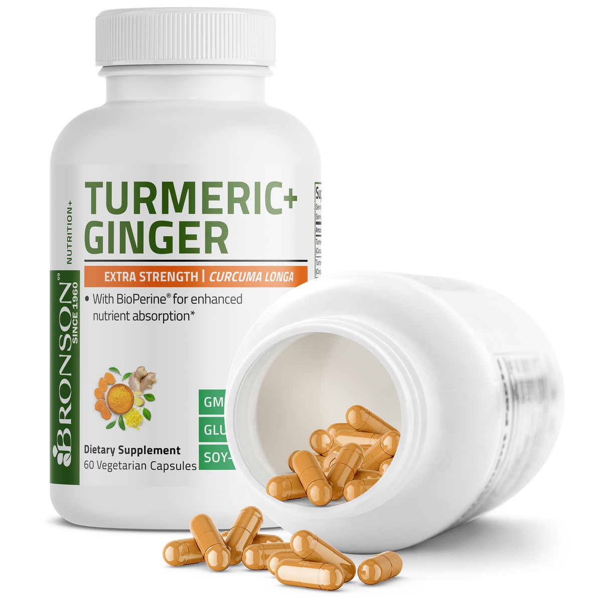 Turmeric + Ginger – Bronson Vitamins | Quality Vitamins and Supplements ...