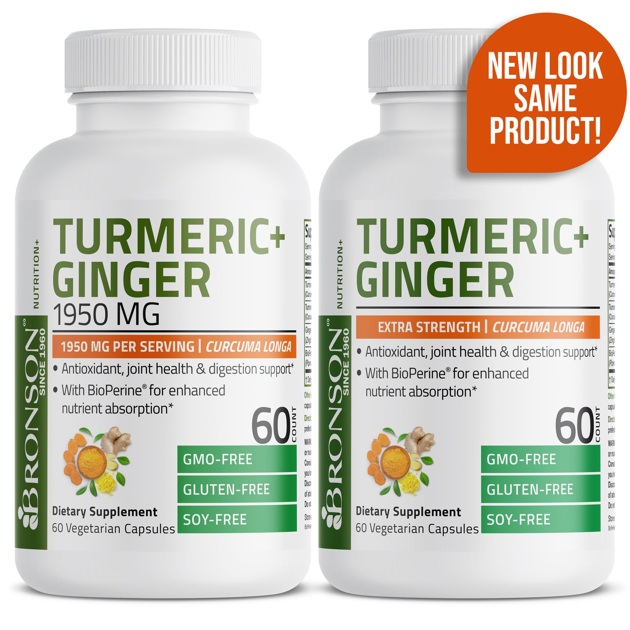 Turmeric + Ginger 1950 MG bronsonlabs