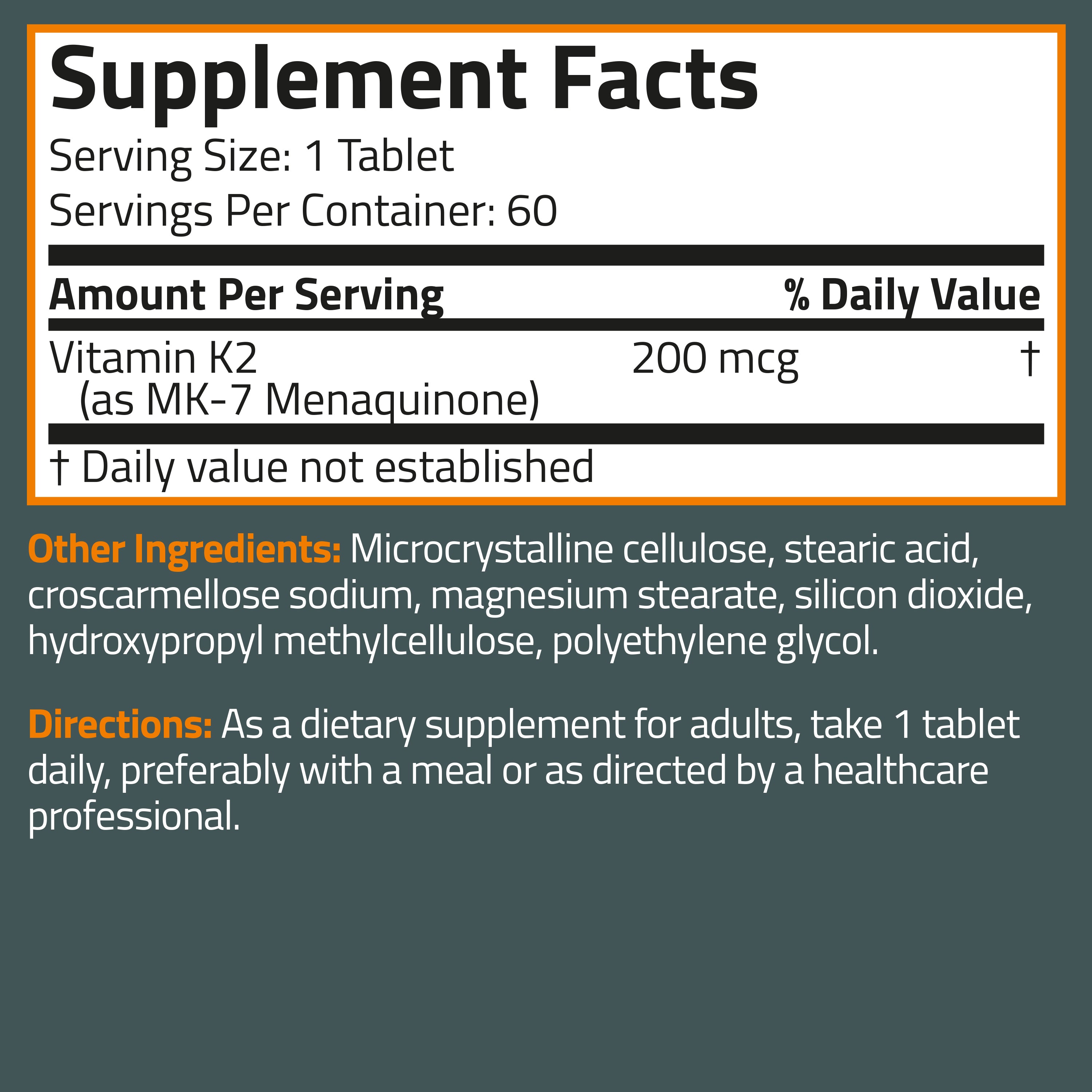 Vitamin K2 Extra Strength MK-7 200 MCG view 6 of 6