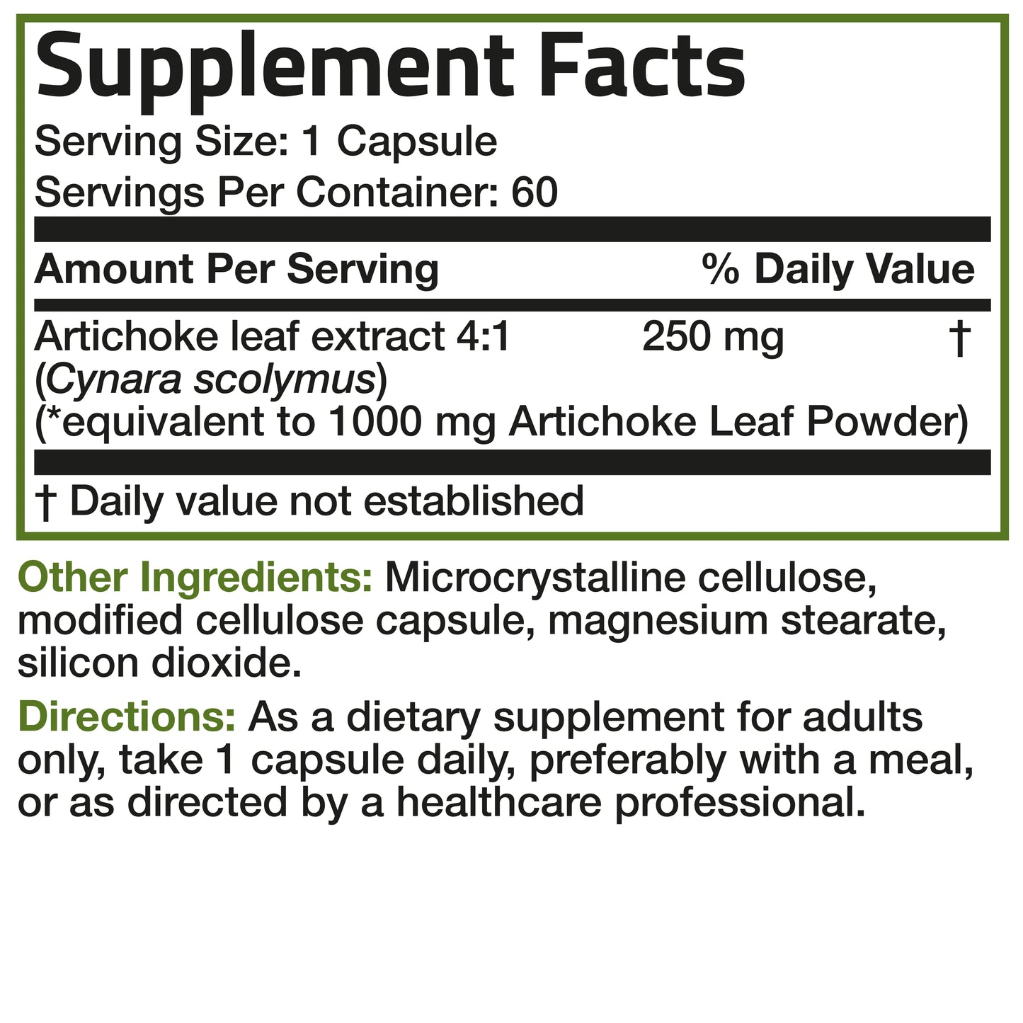 Artichoke Leaf Extra Strength bronsonlabs