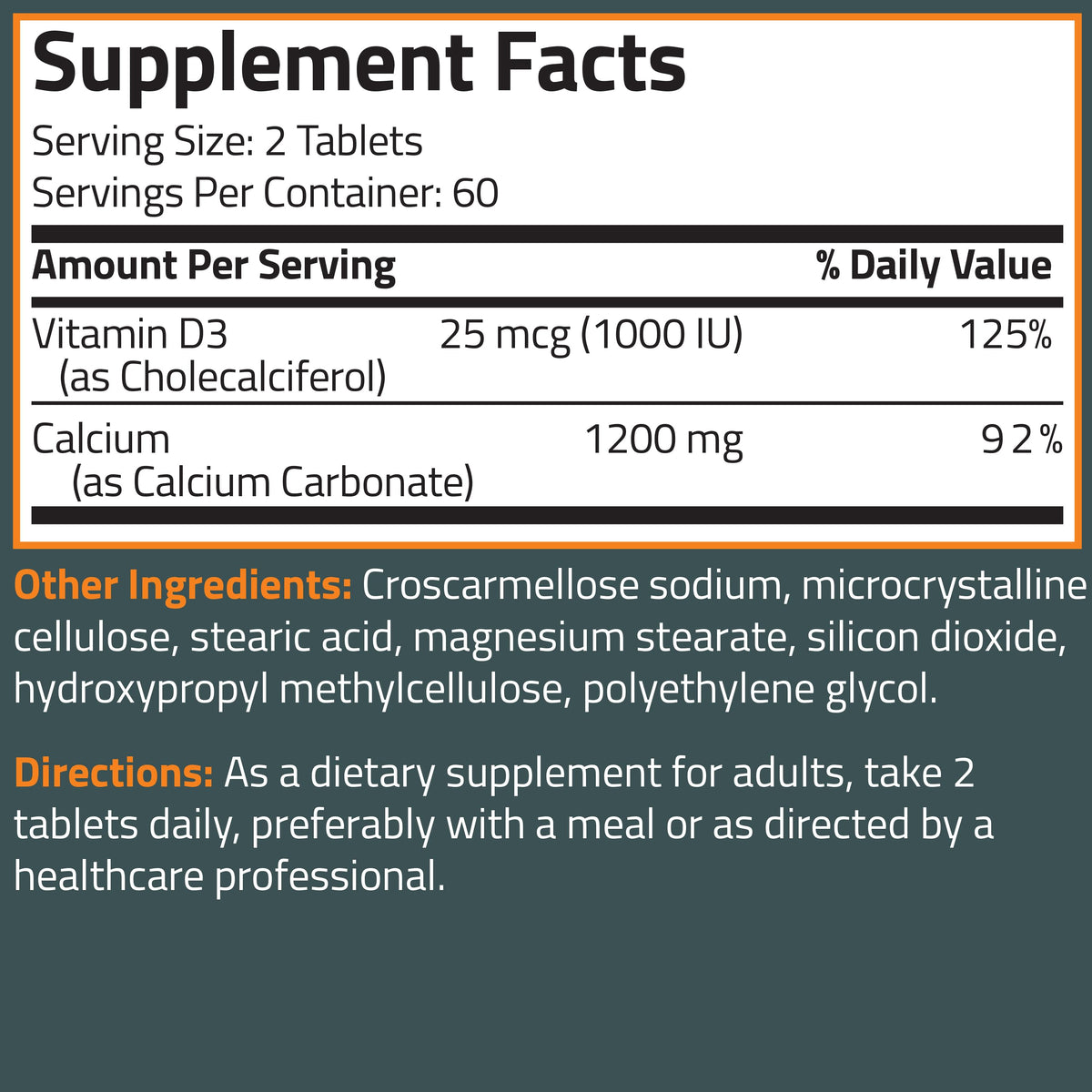 Calcium 1200 MG with Vitamin D3 1000 IU – Bronson Vitamins | Quality ...