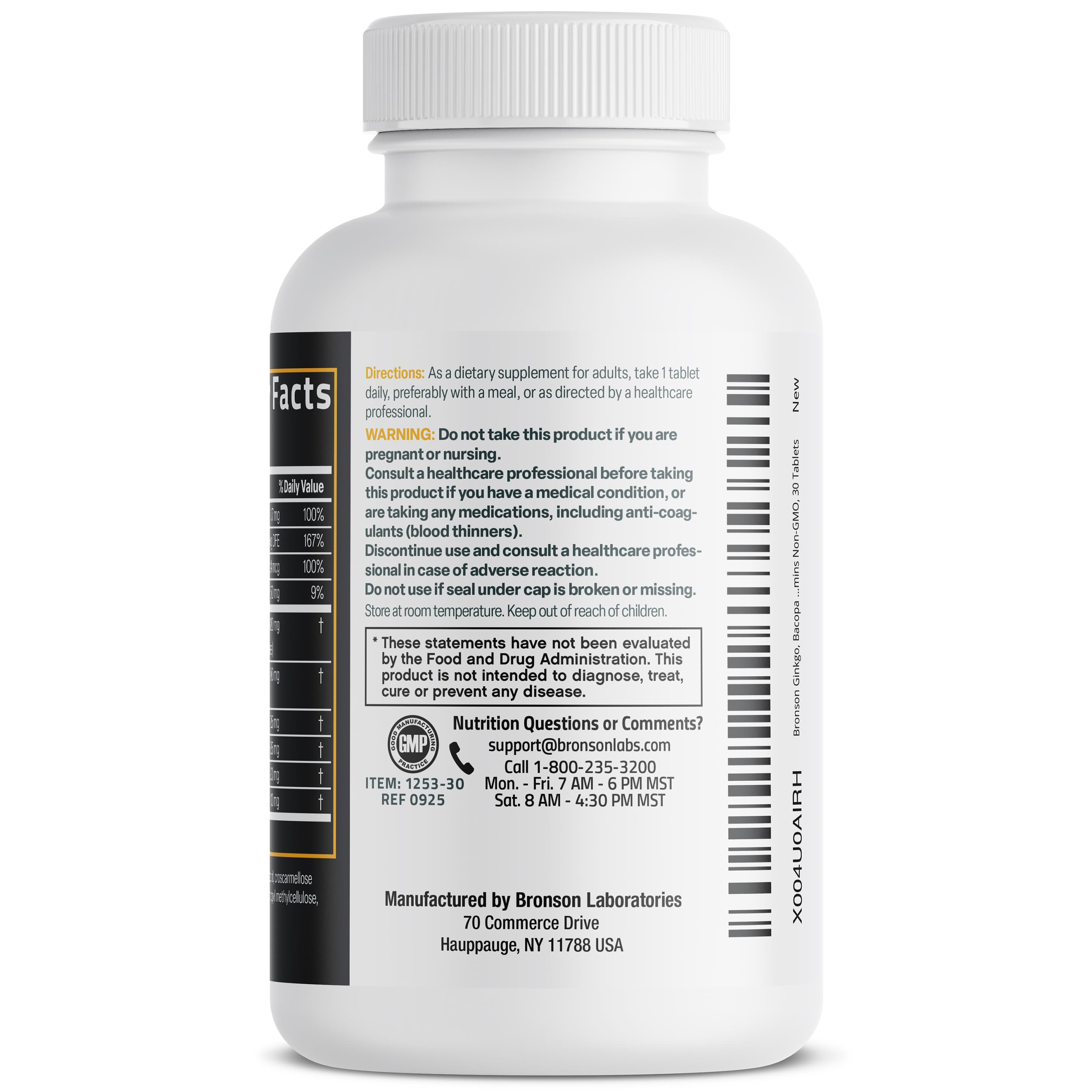 acetyl-l-carnitine with bacopa Bronson Ginkgo, & Acetyl L-Carnitine Brain & Memory Support Complex L-Tyrosine, Choline, CoQ10 & Phosphatidylserine Plus Key B Vitamins Non-GMO, 30 Tablets : Everything Else Ginkgo, Bacopa & Acetyl L-Carnitine