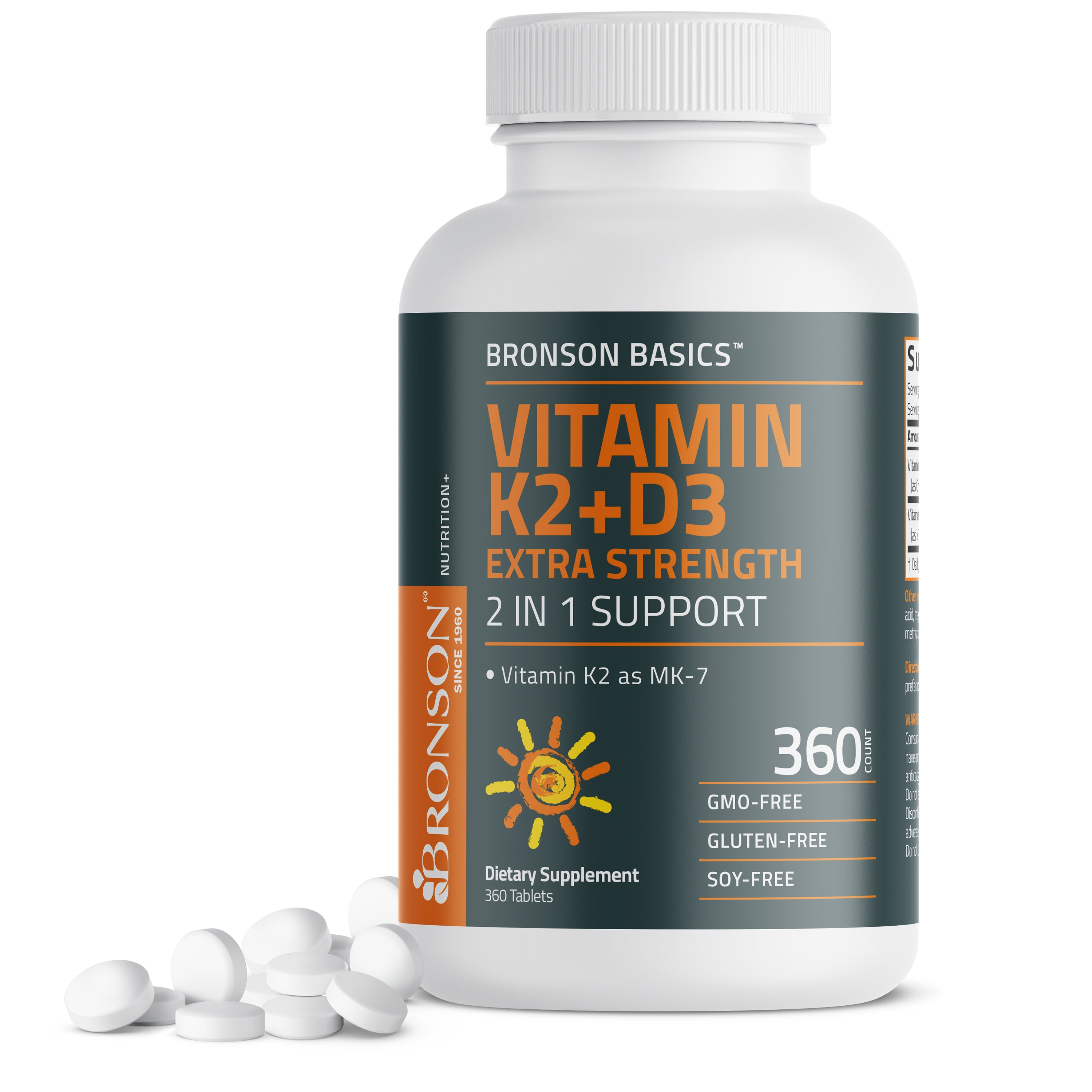 Vitamin K2 MK-7 Plus Vitamin D3 10,000 IU Extra Strength Tablets