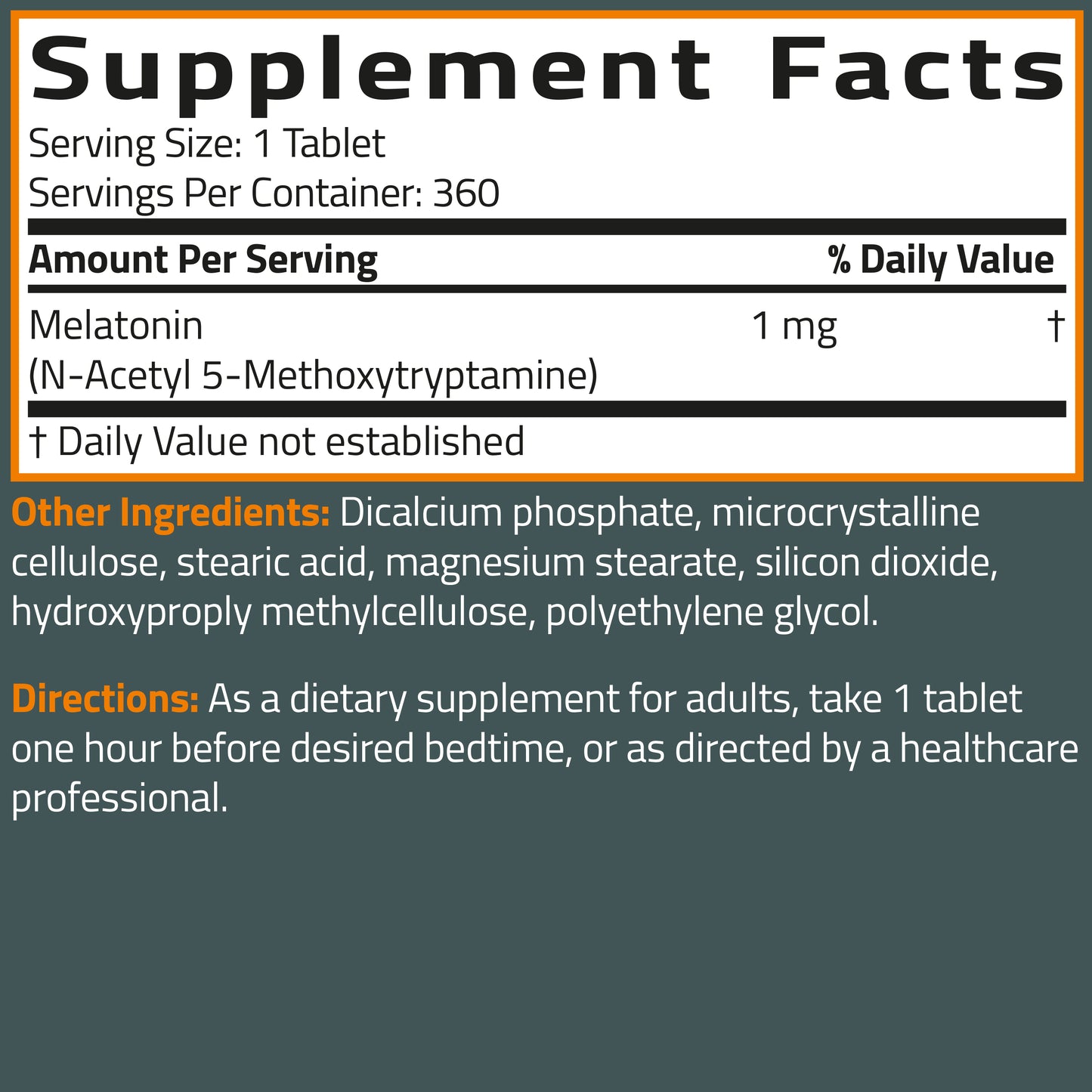 Lower Dose Melatonin 1mg, 360 Tablets