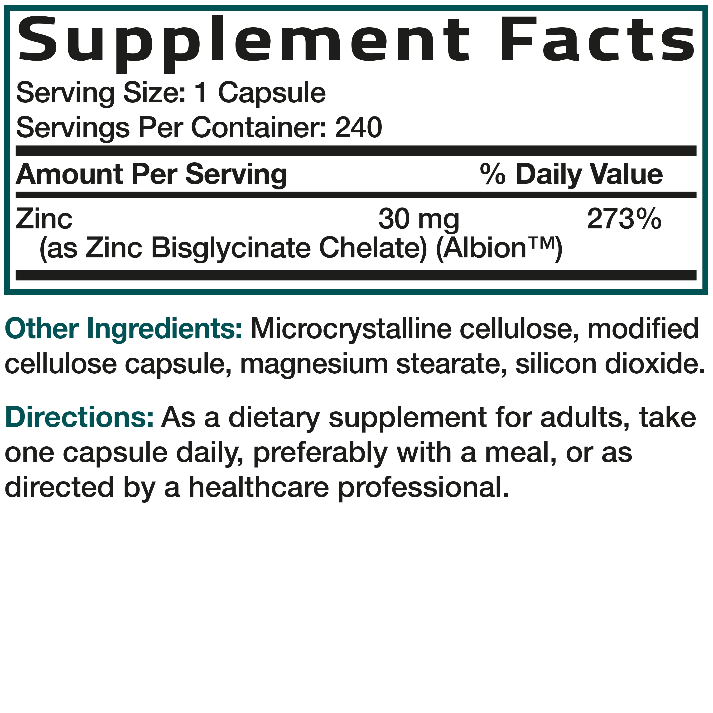Zinc Glycinate 30 mg