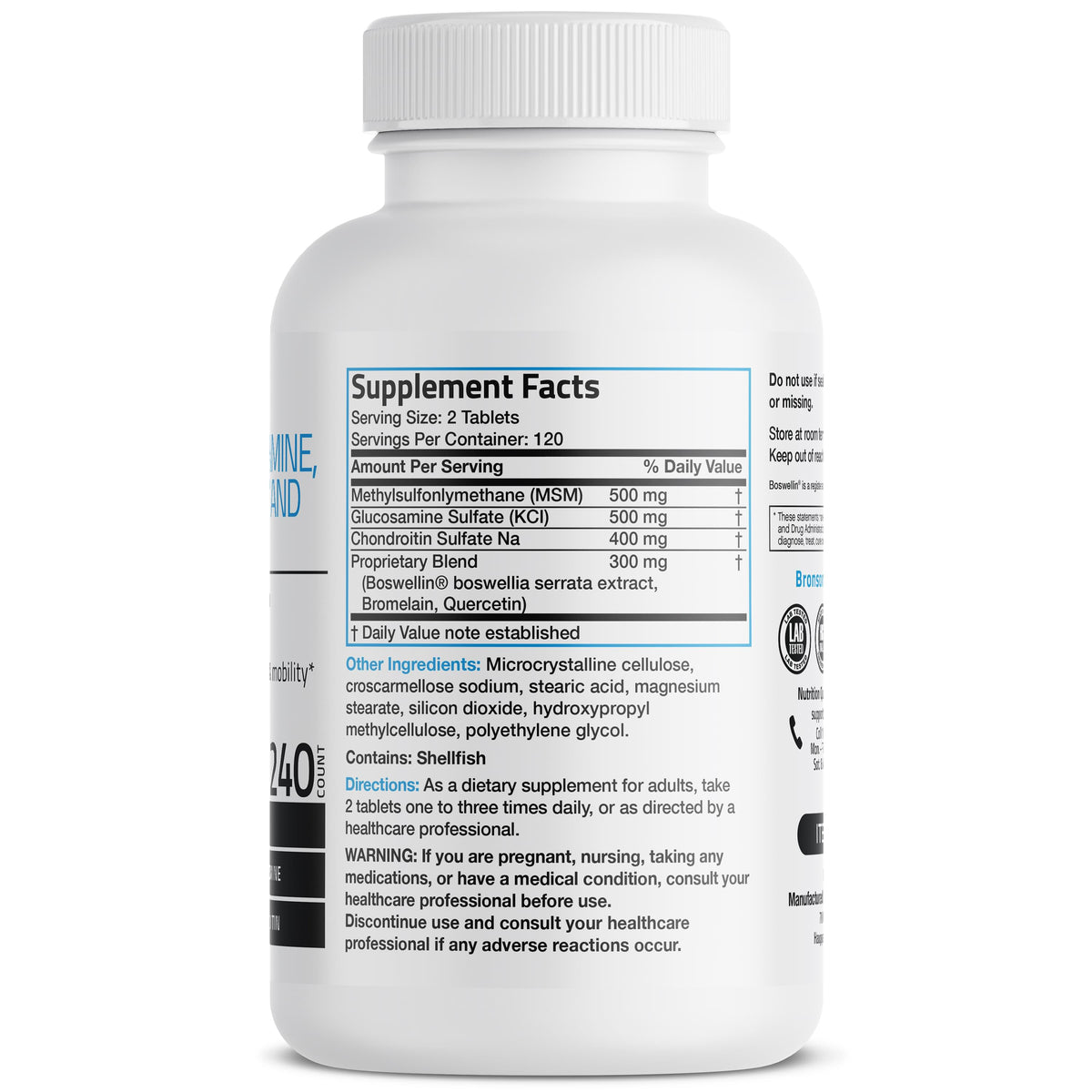 MSM with Glucosamine, Chondroitin, and Boswellin