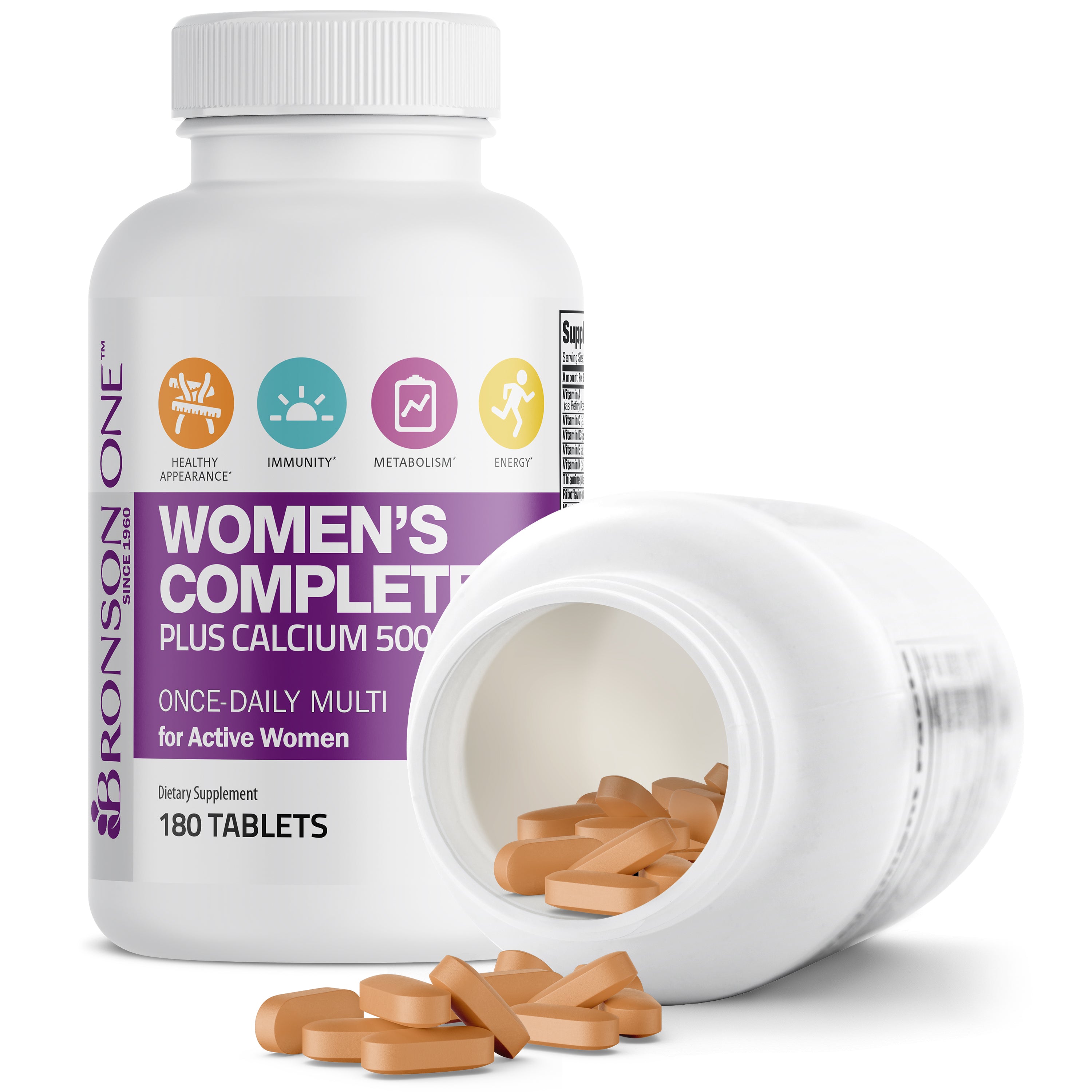 Bronson ONE™ Women's Complete MultiVitamin MultiMineral - 180 Tablets view 4 of 6