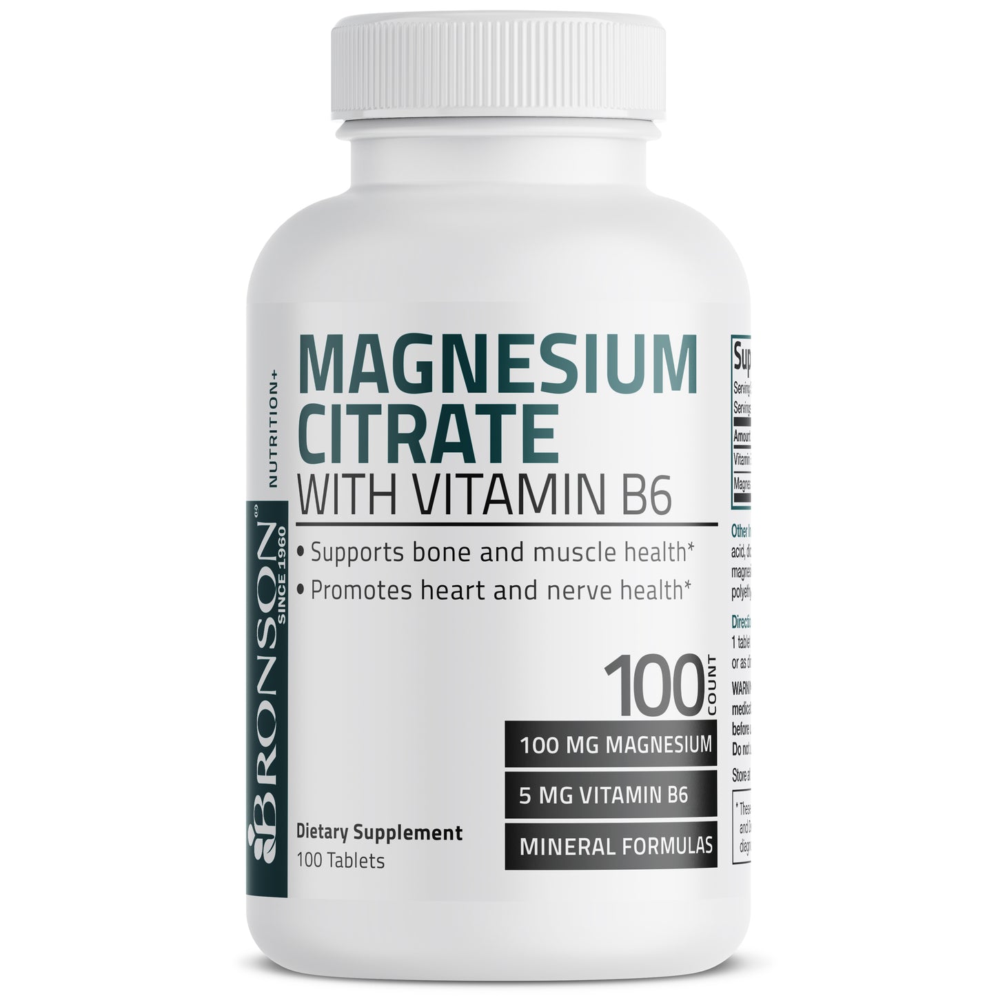 Magnesium Citrate with Vitamin B6 - 100 Tablets