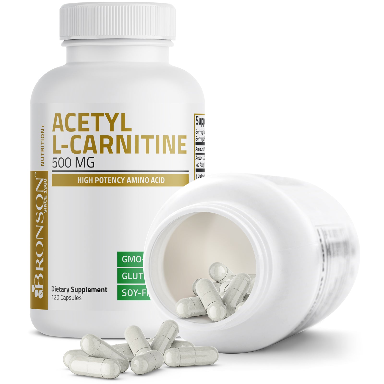 Bronson Acetyl L-Carnitine 500 mg | Vitamins & Supplements | Bronson  Vitamins  Bronson Vitamins | Quality Vitamins and Supplements since 1960