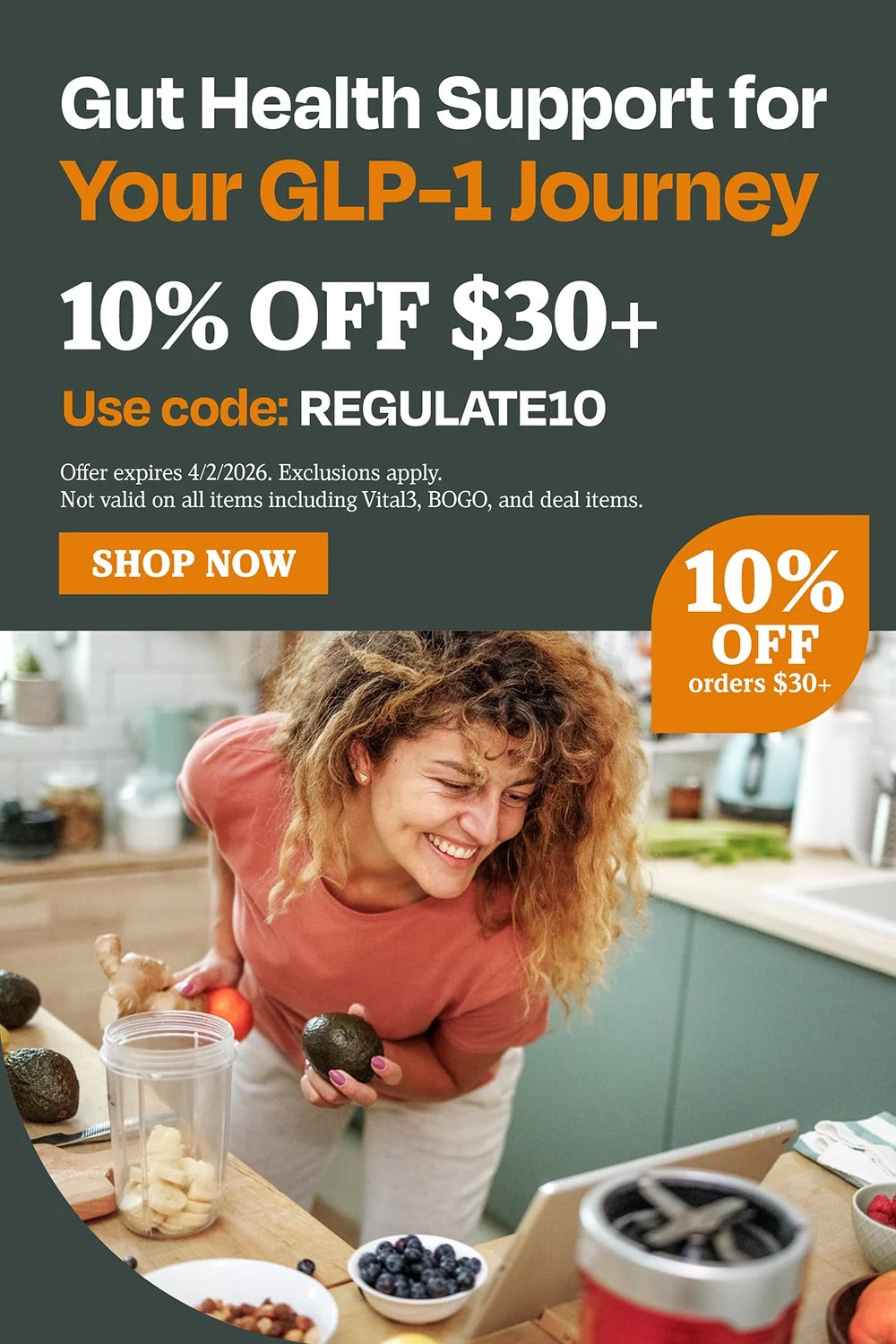 Gut health support for your GLP-1 journey. 10% off $30 use code REGULATE10
