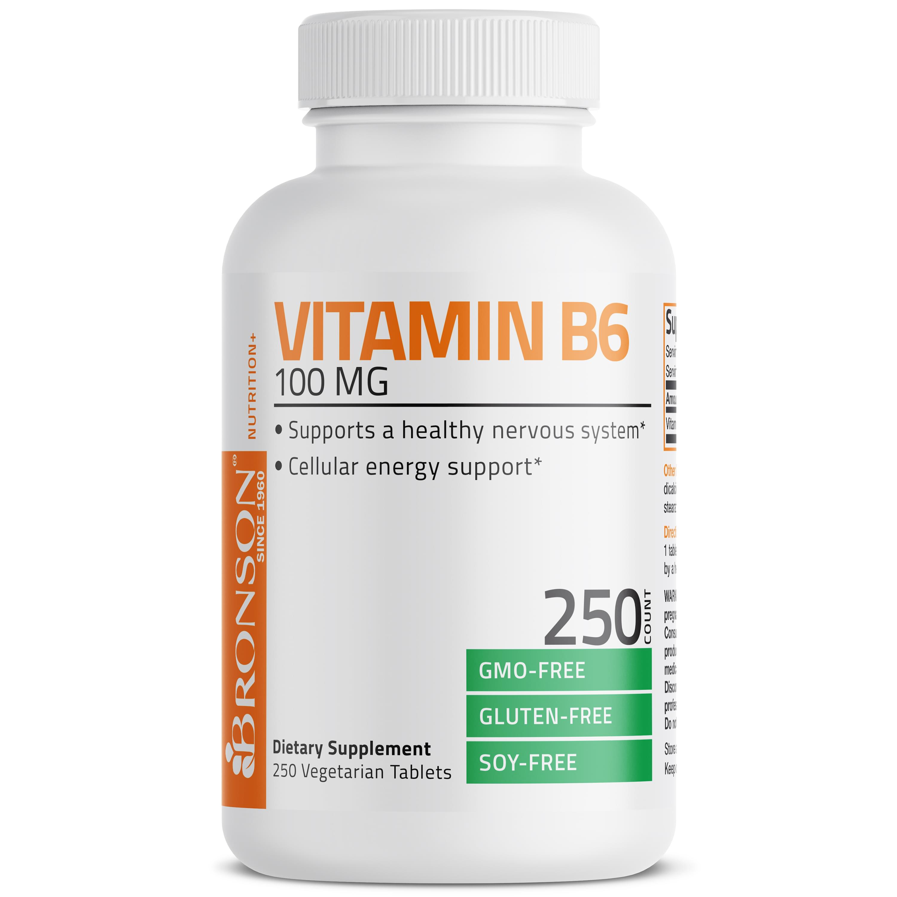 Bronson Vitamin B6 Pyridoxine 100 Mg 250 Tablets Vitamins bronson-vitamin-b6-pyridoxine-100-mg-250-tablets-vitamins