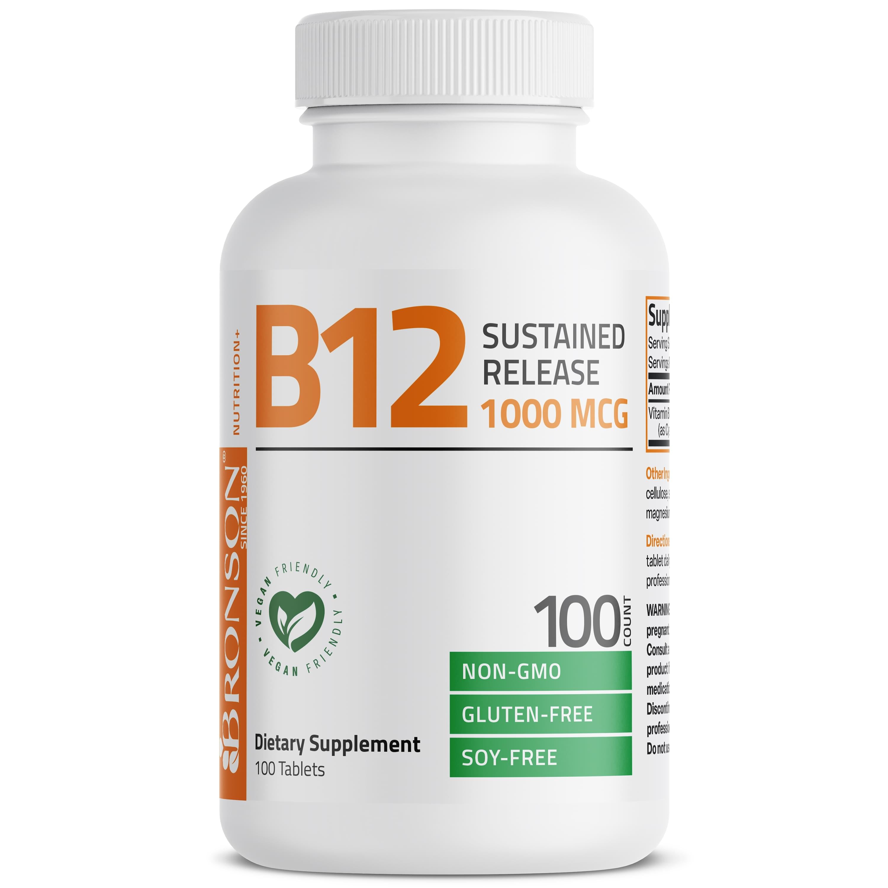 Vitamin B12 Sustained Release Non-GMO - 1,000 mcg