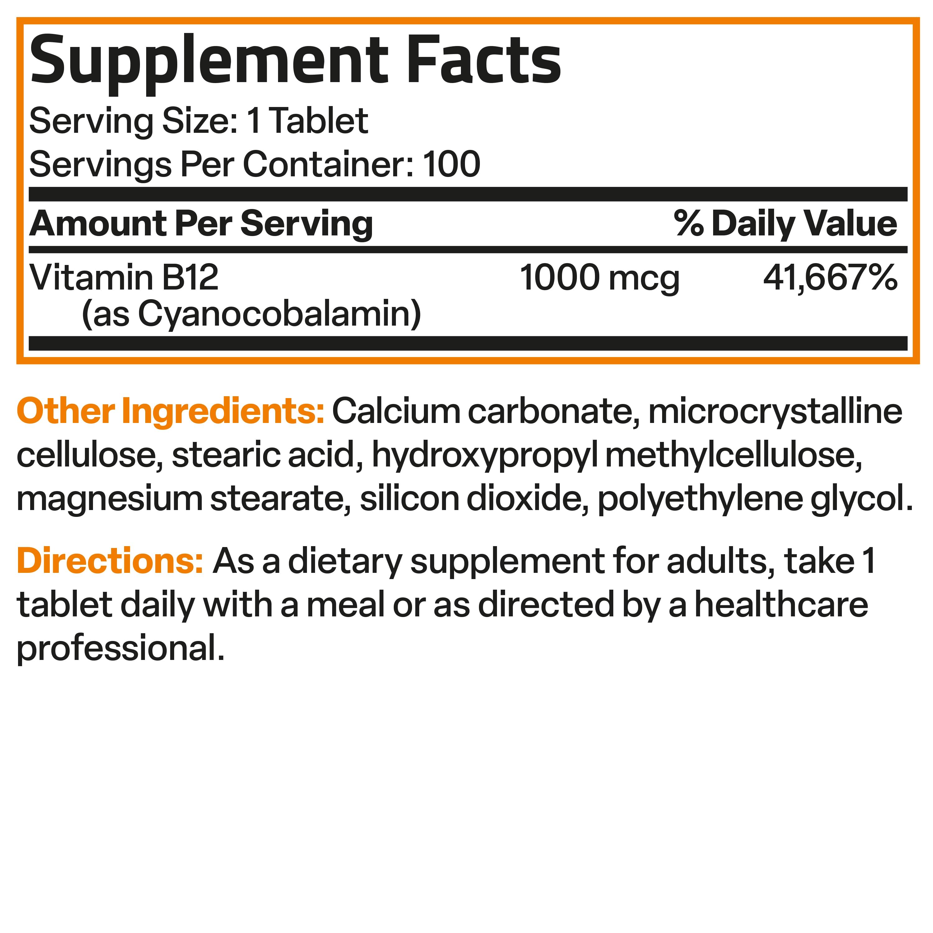 Vitamin B12 Sustained Release Non-GMO - 1,000 mcg