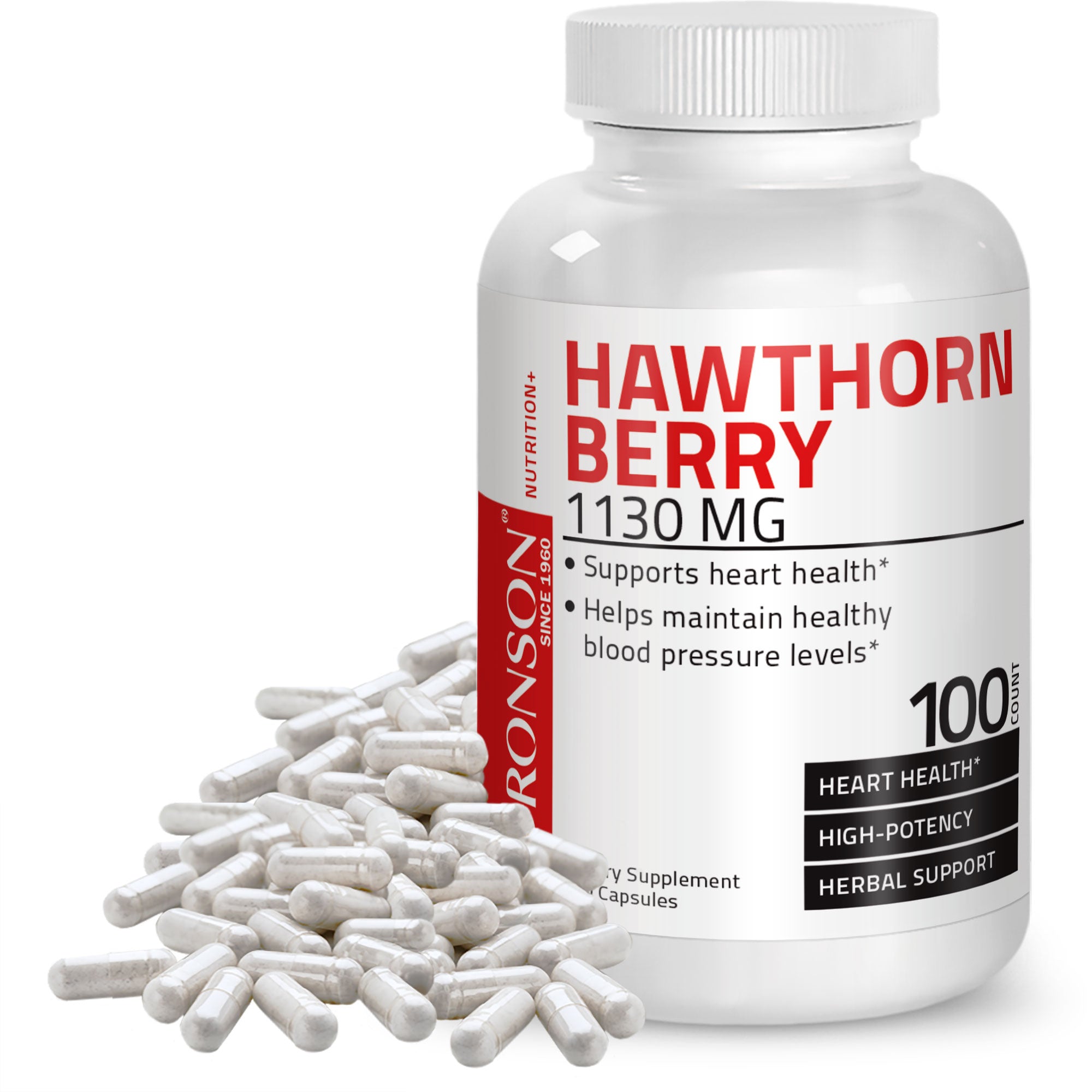 Hawthorn Berry - 1,130 mg - 100 Capsules