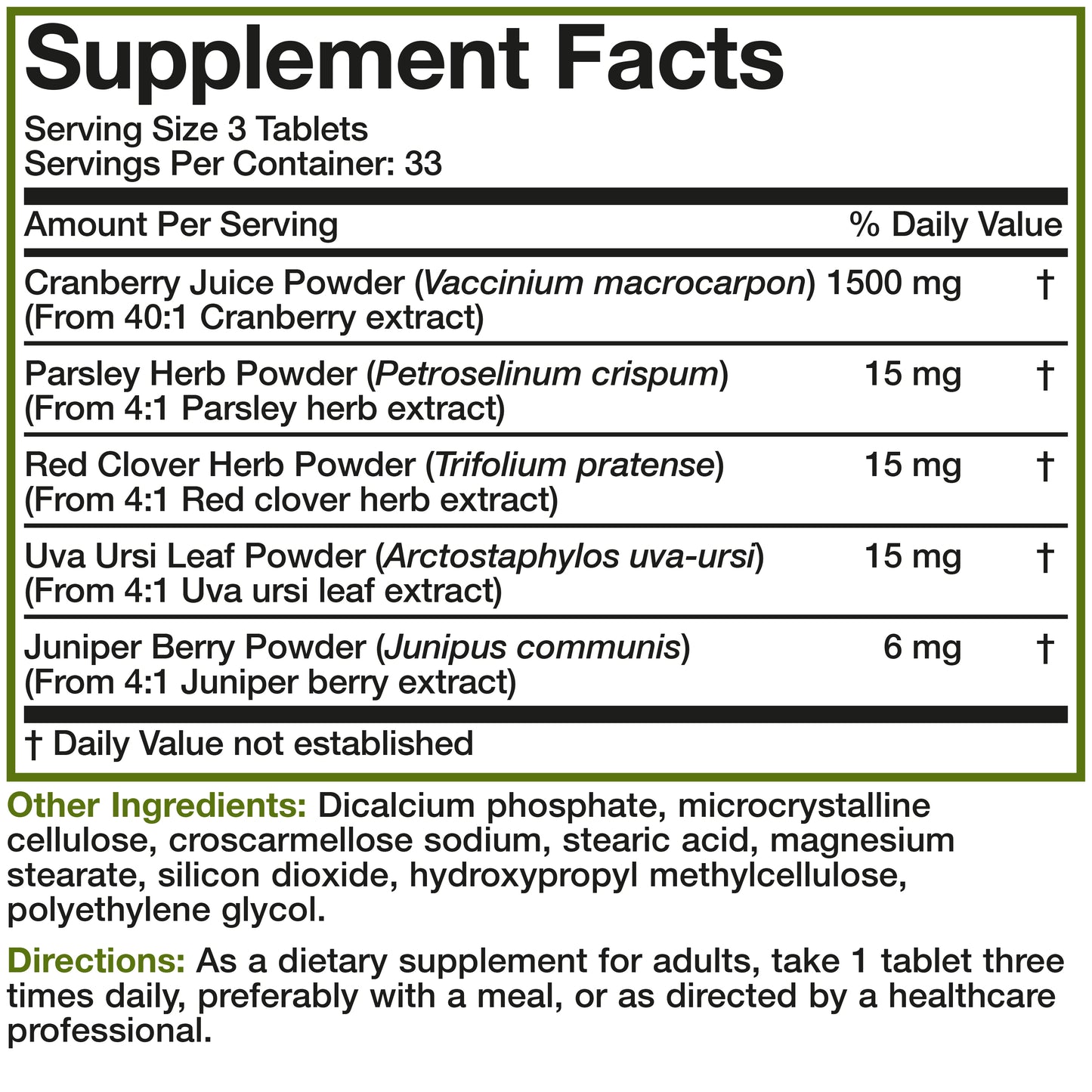 Cranberry Complex - 1,500 mg - 100 Tablets