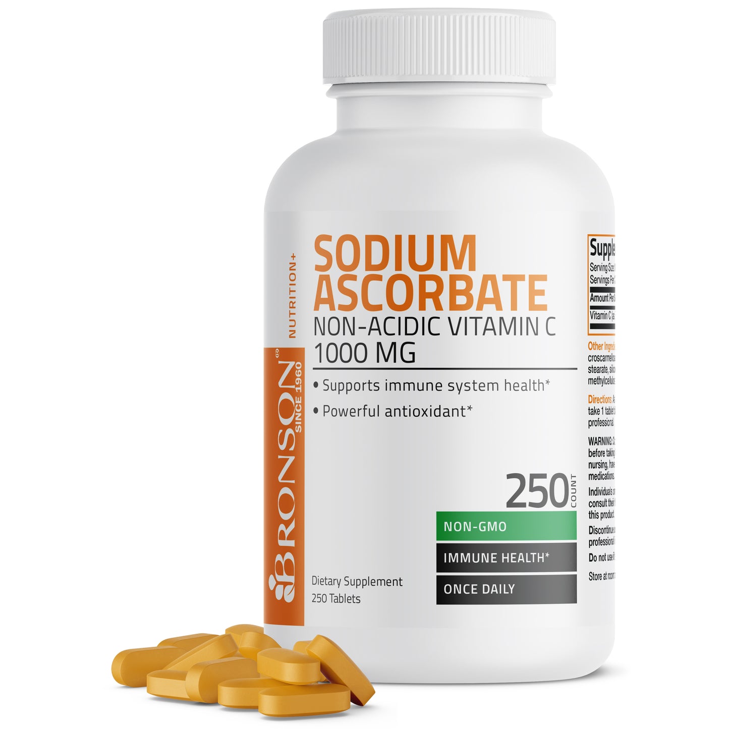 Vitamin C Sodium Ascorbate NonAcidic NonGMO 1000 mg bronsonlabs