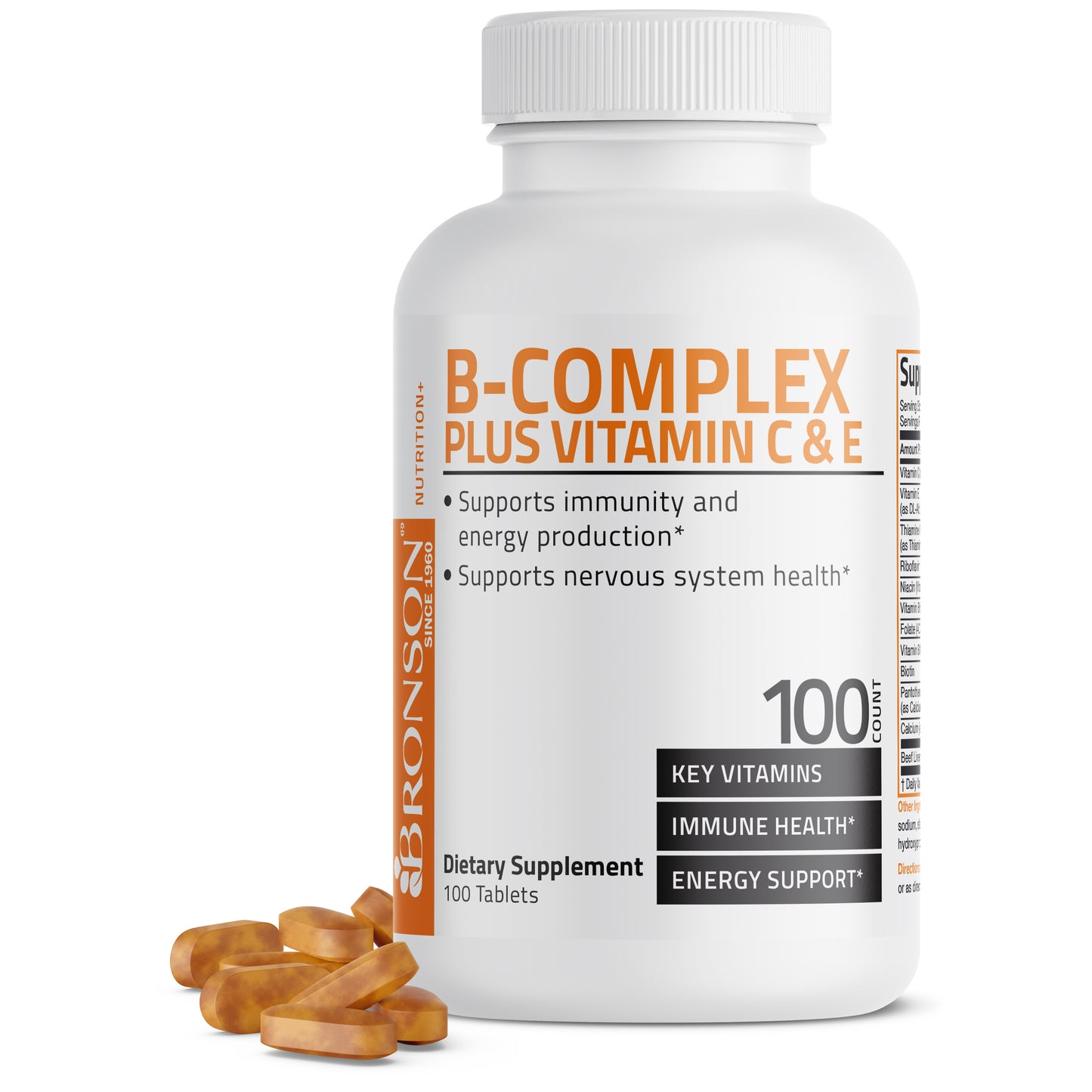 Vitamin B-Complex with Vitamins C and E - 100 Tablets