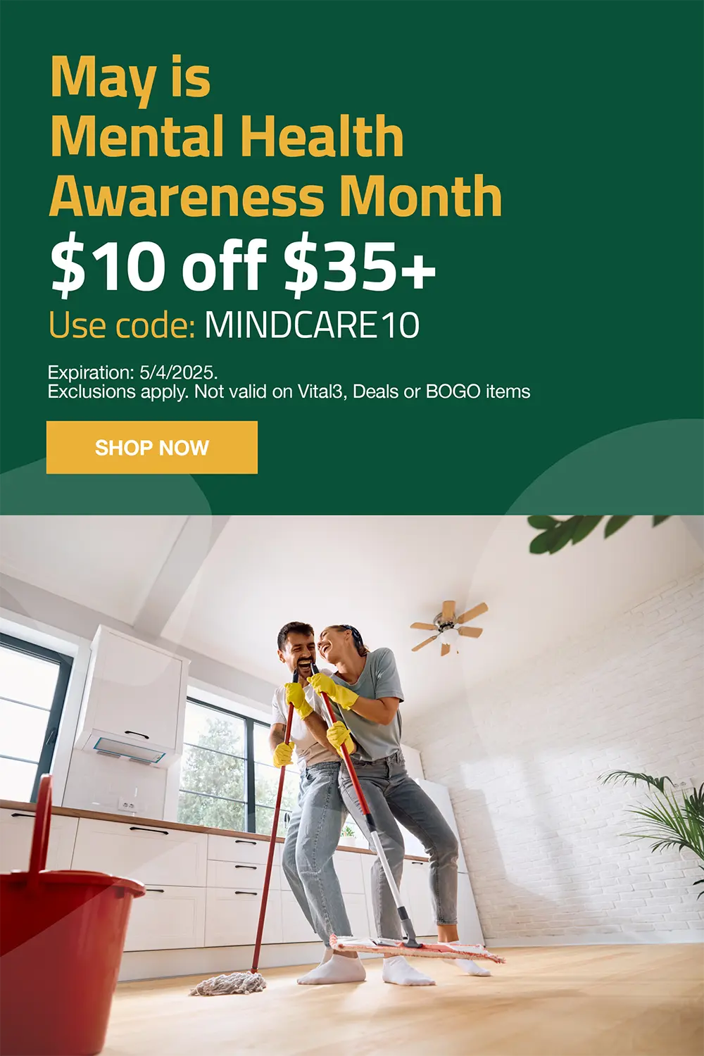 May is mental health awareness month. $10 off $35 use code MINDCARE10