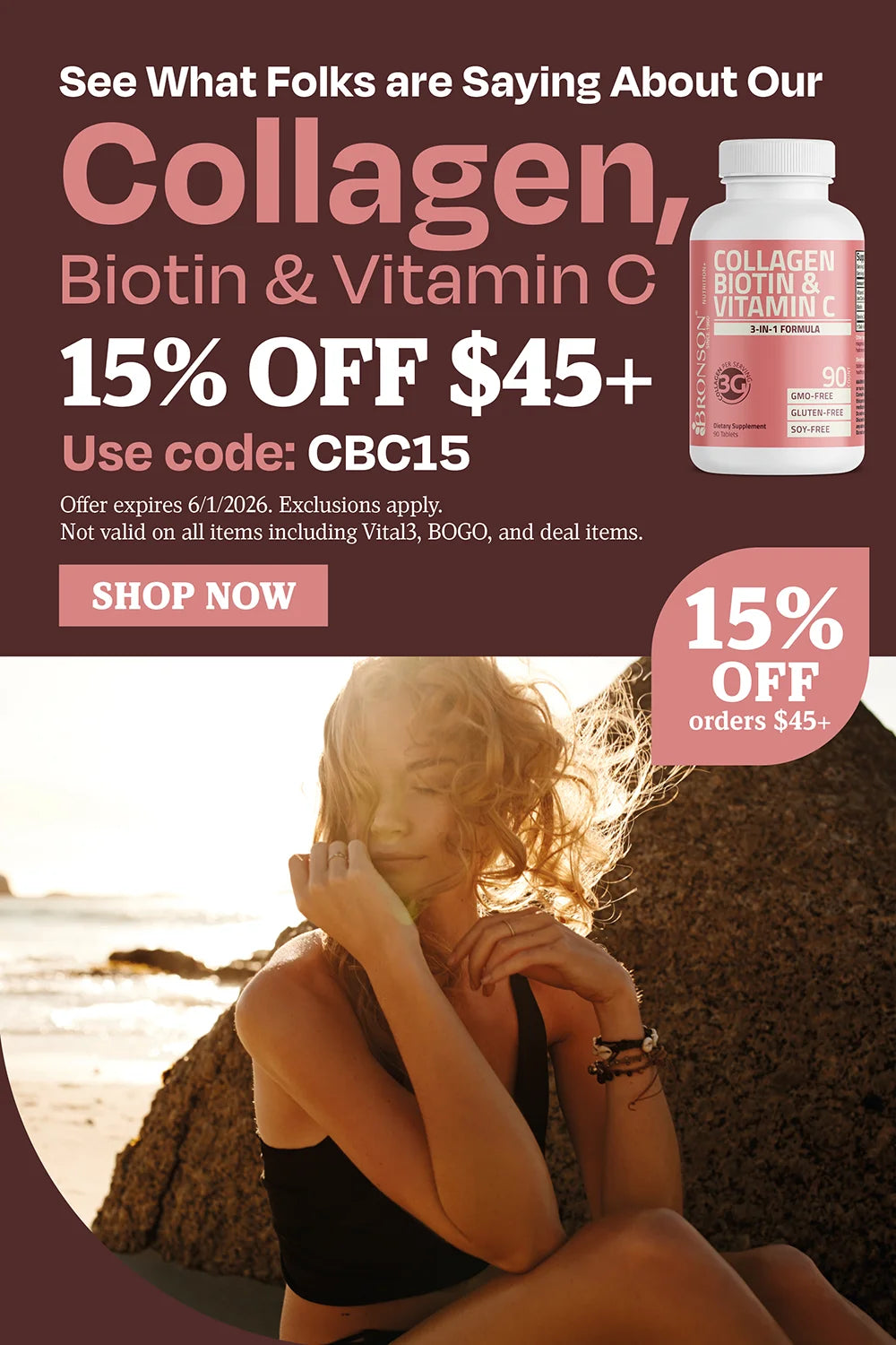 See what folks are saying about our collagen, biotin & Vitamin c. 15% OFF $45 use code CBC15