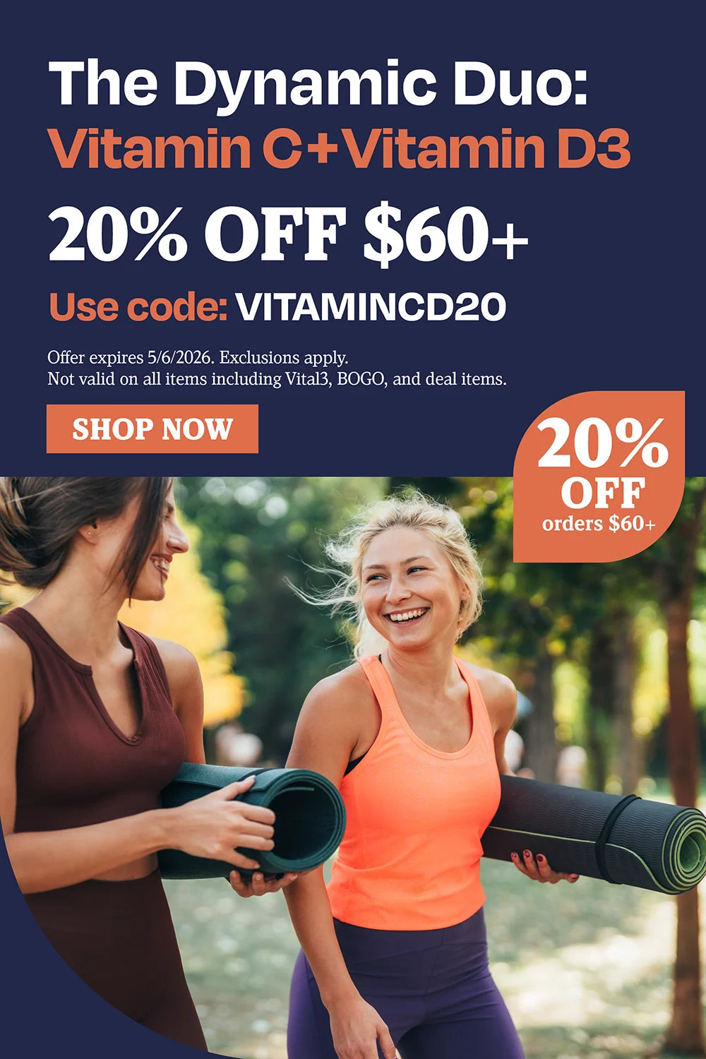 The Dynamic Duo: Vitamin C + Vitamin D3 20% OFF $60 use code VITAMINCD20