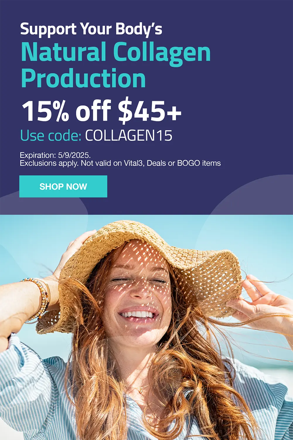 Support your body's natural collagen production. 15% OFF $45 use code COLLAGEN15
