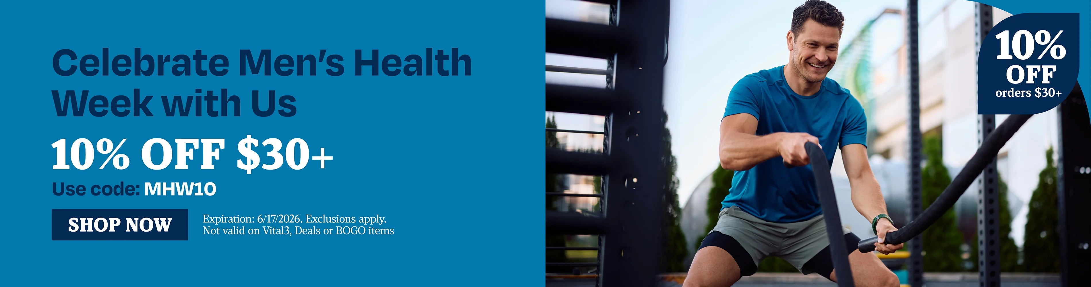 Celebrate men's health week with us. 10% OFF $30 use code MHW10