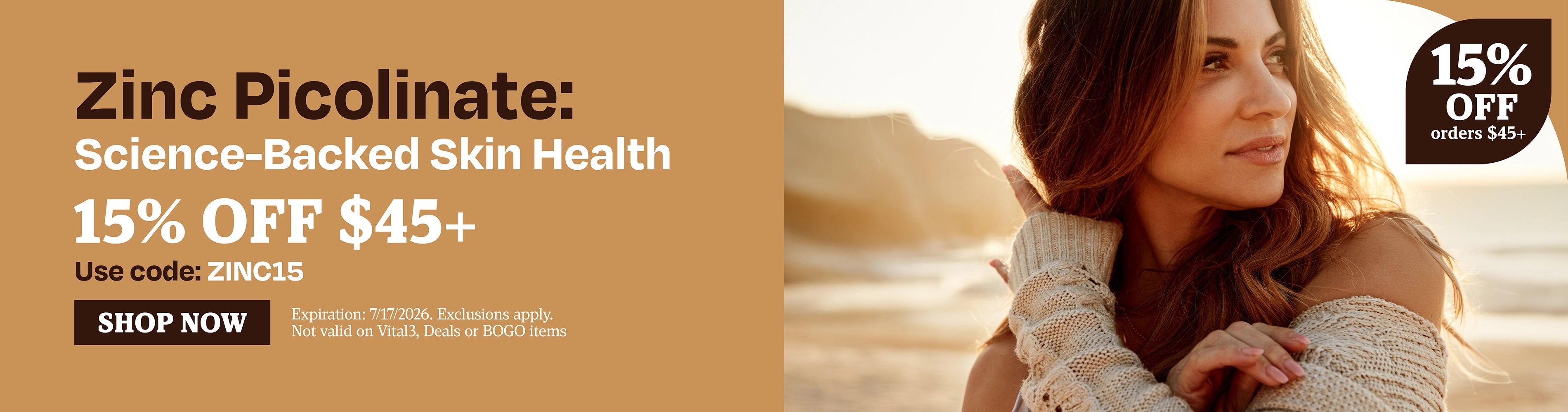 Zinc Picolinate: Science-Backed Skin Health. 15% OFF $45+. Use code: ZINC15.