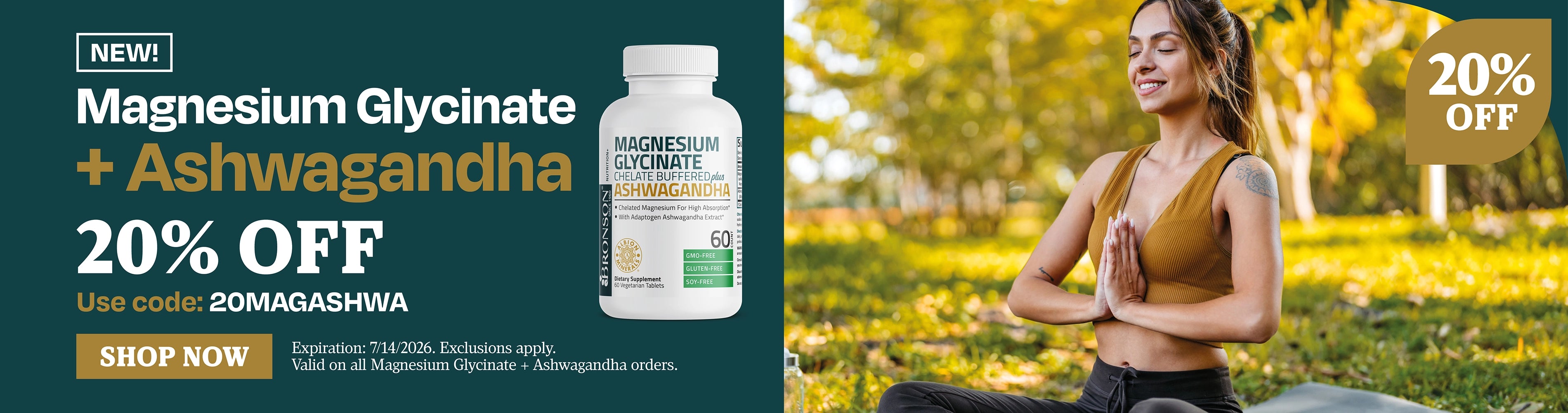 Magnesium Glycinate + Ashwagandha. 20% OFF. Use code: 20MAGASHWA.