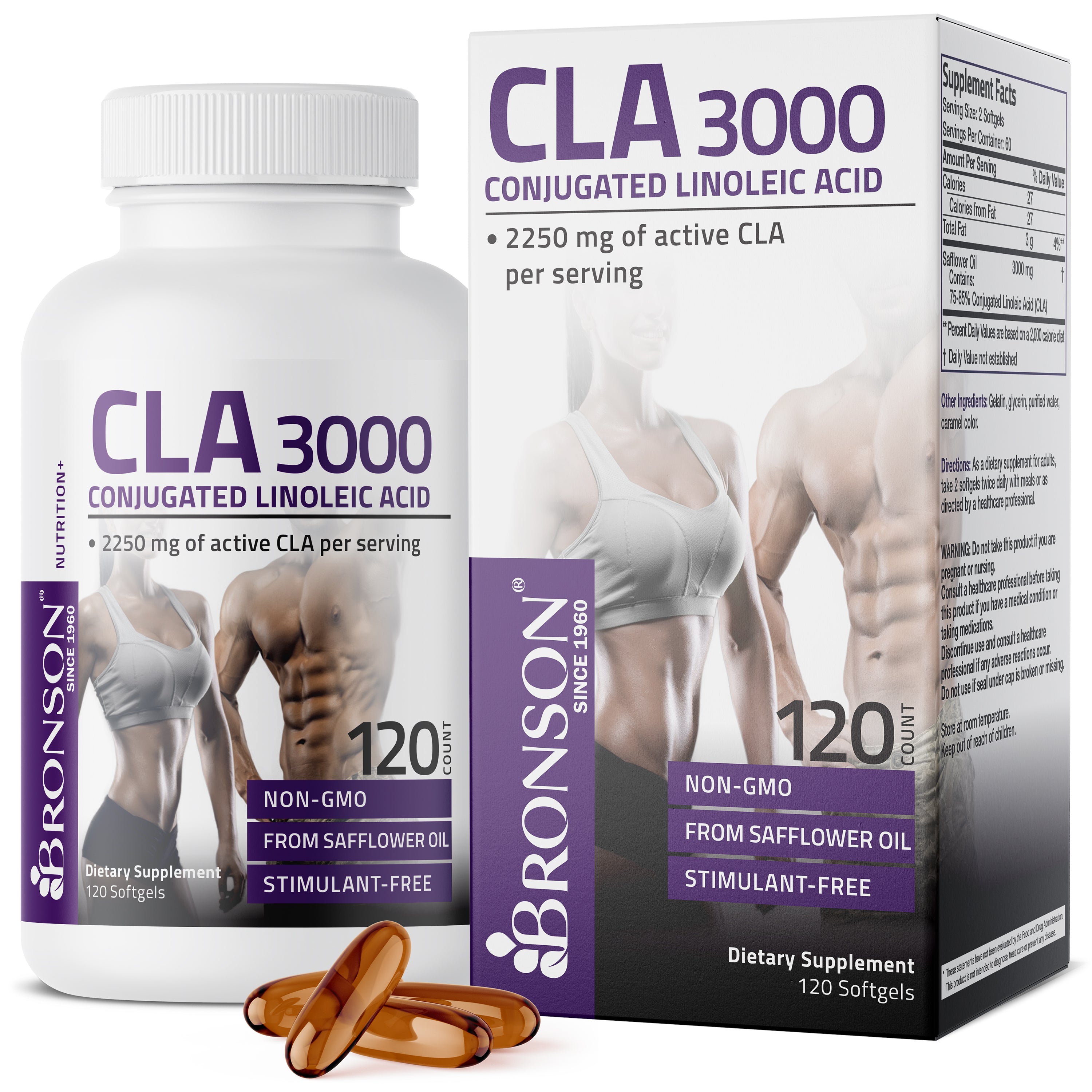 Cla Congulated CLA 3000 Conjugated Linoleic Acid Extra High Potency - 3,000 mg ...