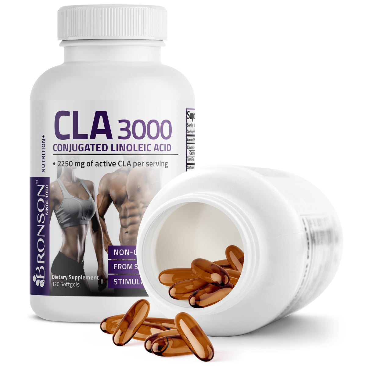 Cla Congulated CLA 3000 Conjugated Linoleic Acid Extra High Potency – Bronson Vitamins ...