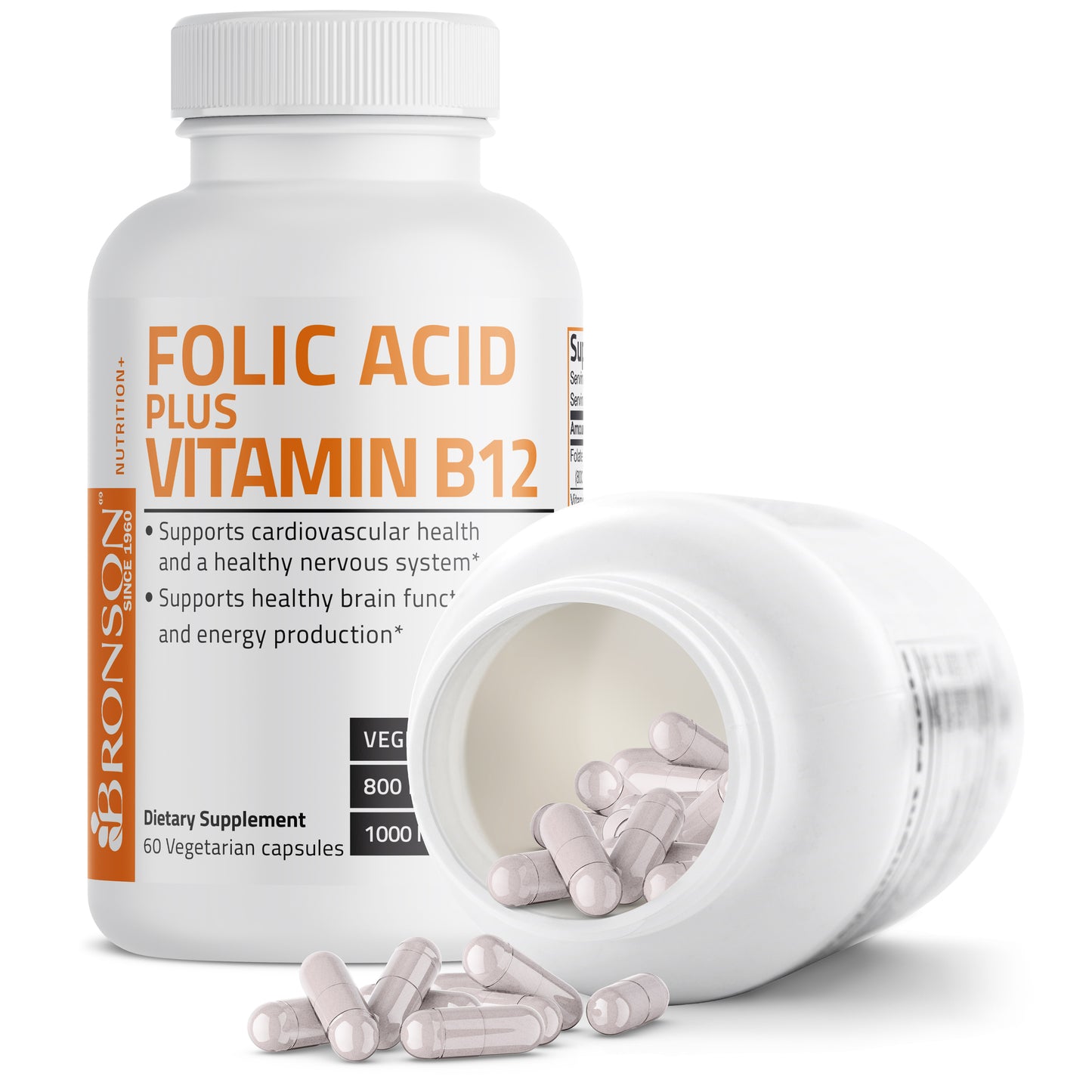 Folic Acid Plus Vitamin B12 - 60 Vegetarian Capsules