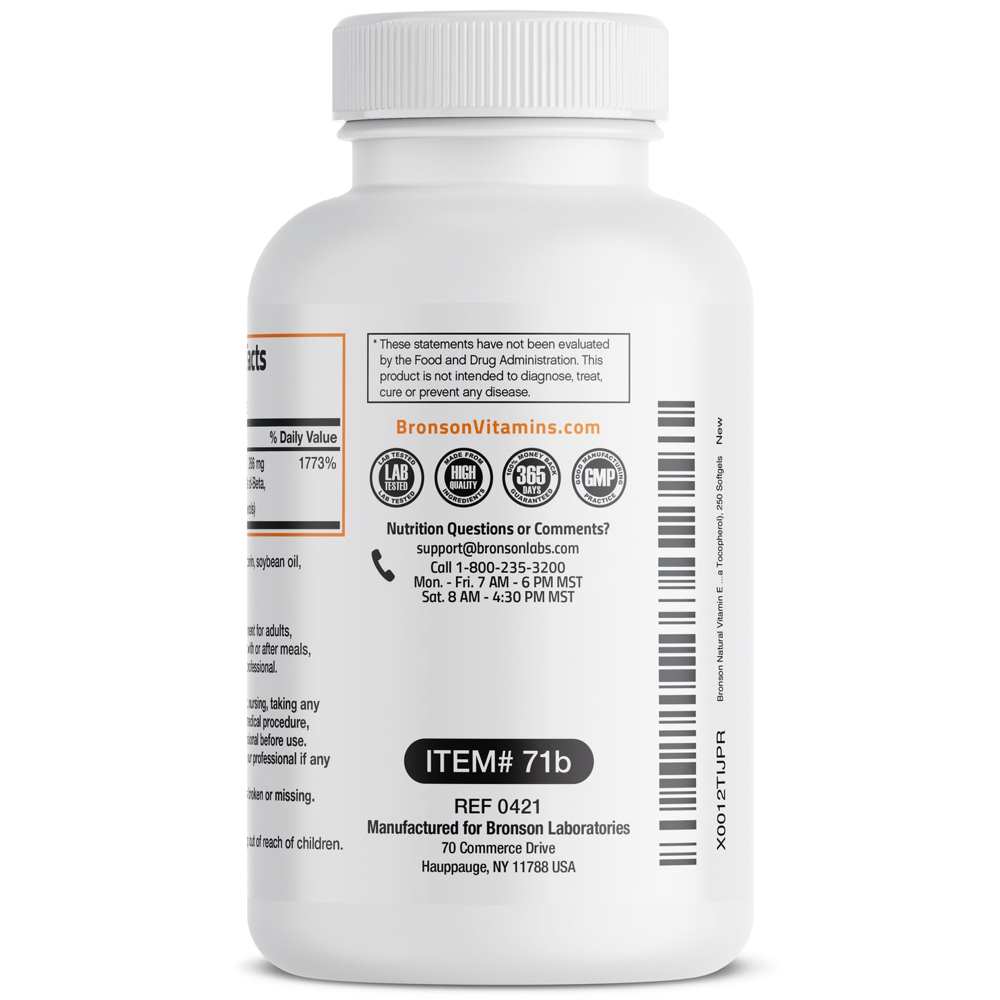 Natural Vitamin E Complex 400 IU 100 Softgels Vitamins