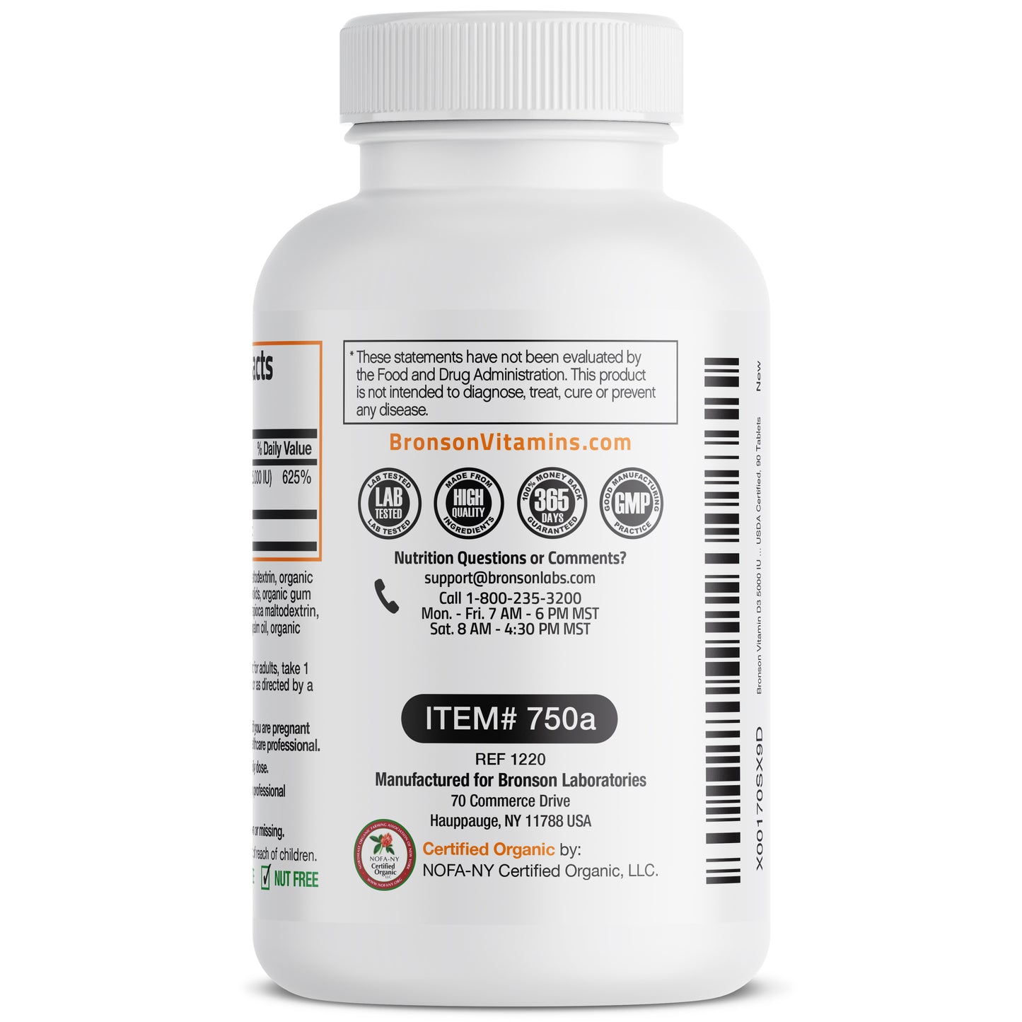 Vitamin D3 USDA Certified Organic - 5,000 IU