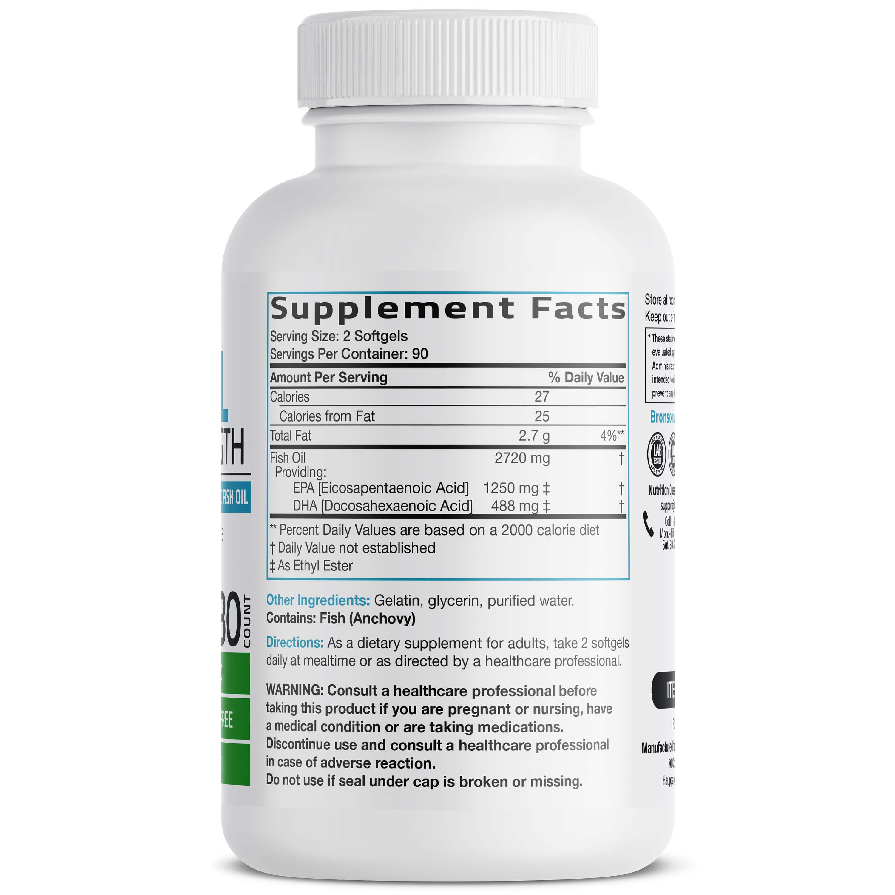 Omega-3 Fish Oil EPA DHA Triple Strength - 2,720 mg