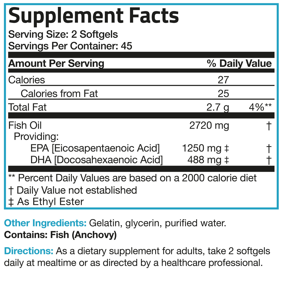 Dha Label Omega-3 Fish Oil EPA DHA Triple Strength Softgels | Vitamins ...