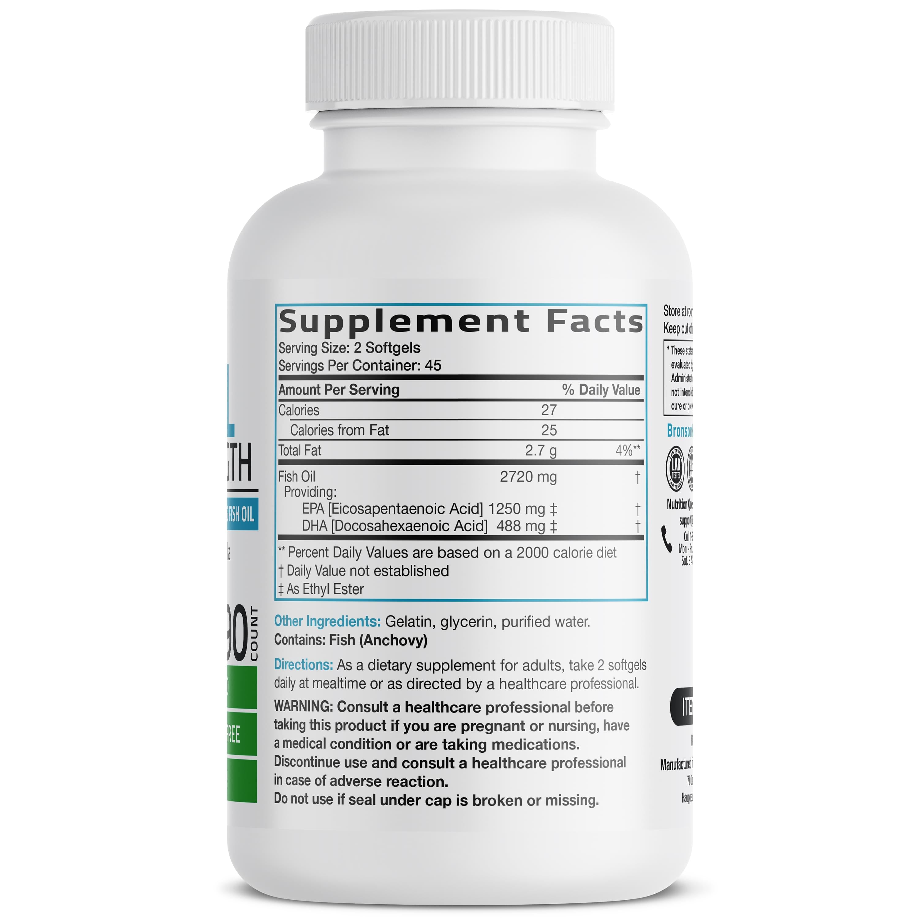 Omega-3 Fish Oil EPA DHA Triple Strength - 2,720 mg