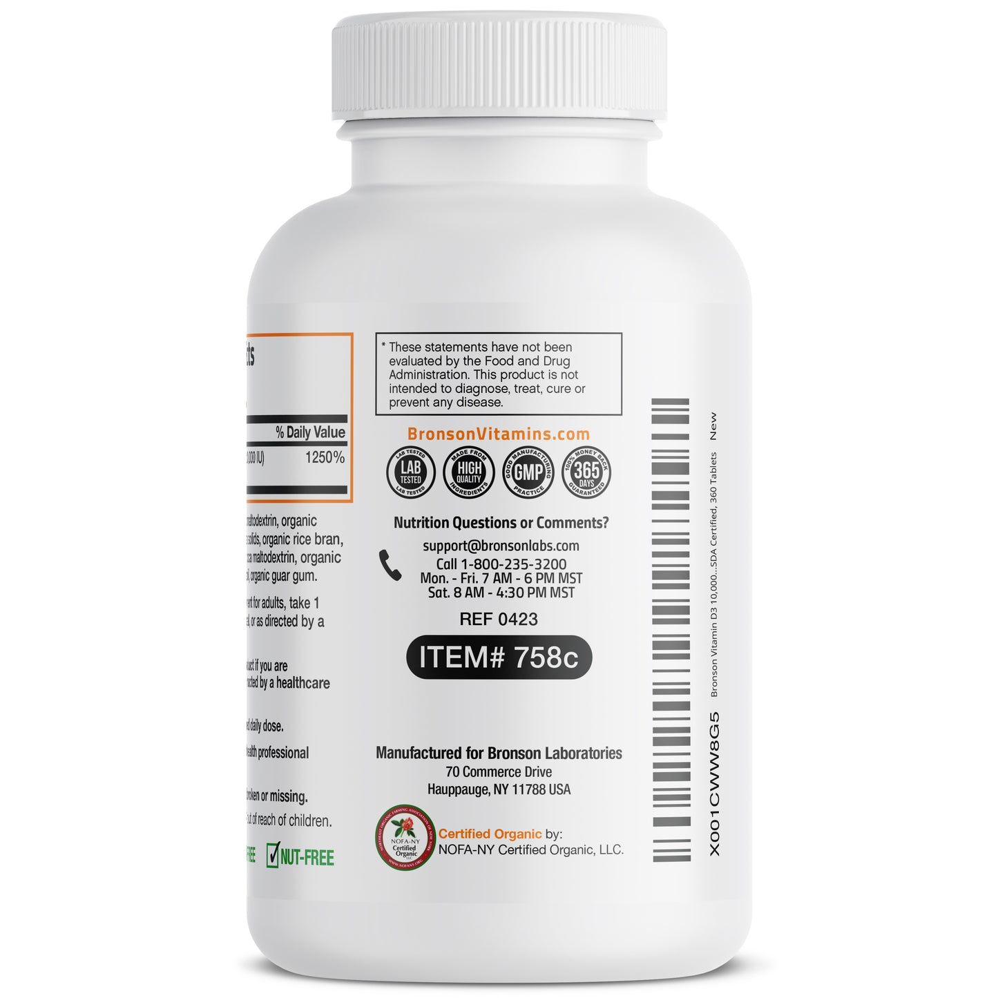 Vitamin D3 High Dose USDA Certified Organic - 10,000 IU