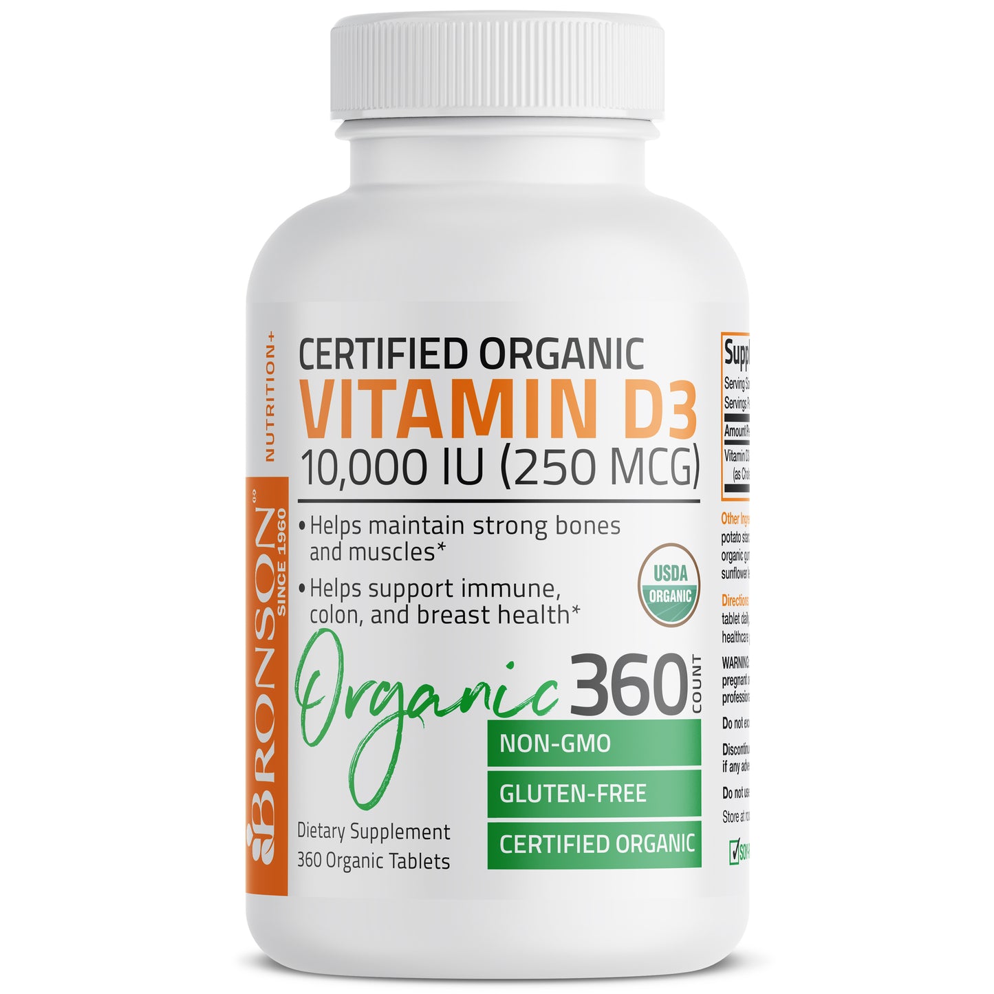 Vitamin D3 High Dose USDA Certified Organic - 10,000 IU