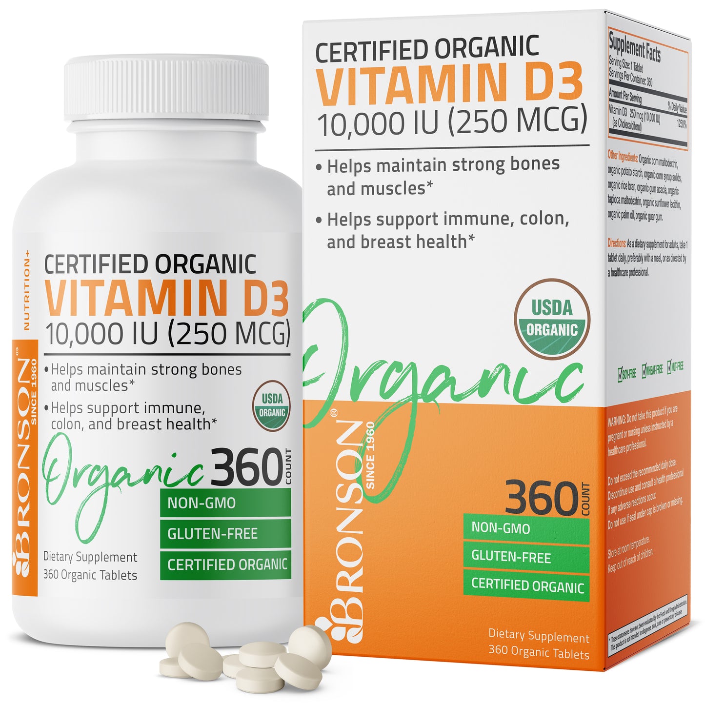 Vitamin D3 High Dose USDA Certified Organic - 10,000 IU