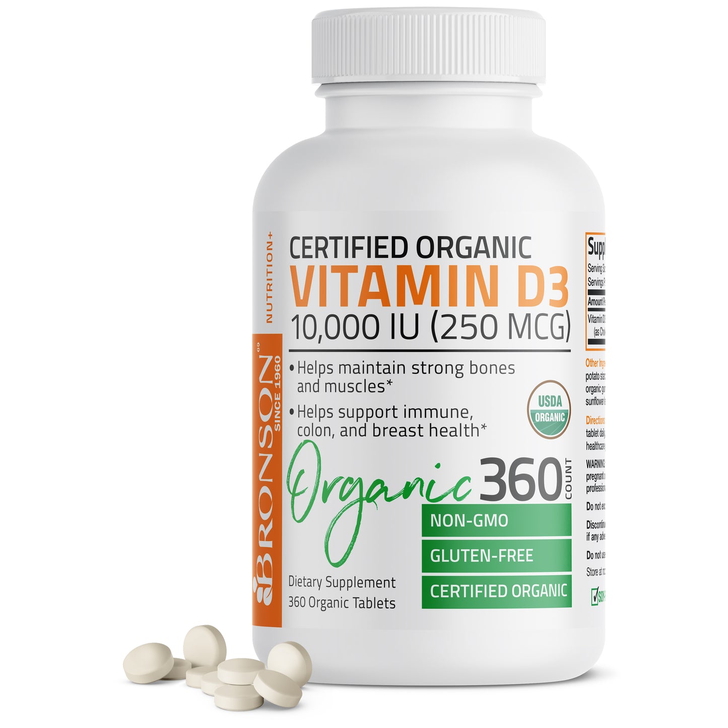 Vitamin D3 High Dose USDA Certified Organic - 10,000 IU