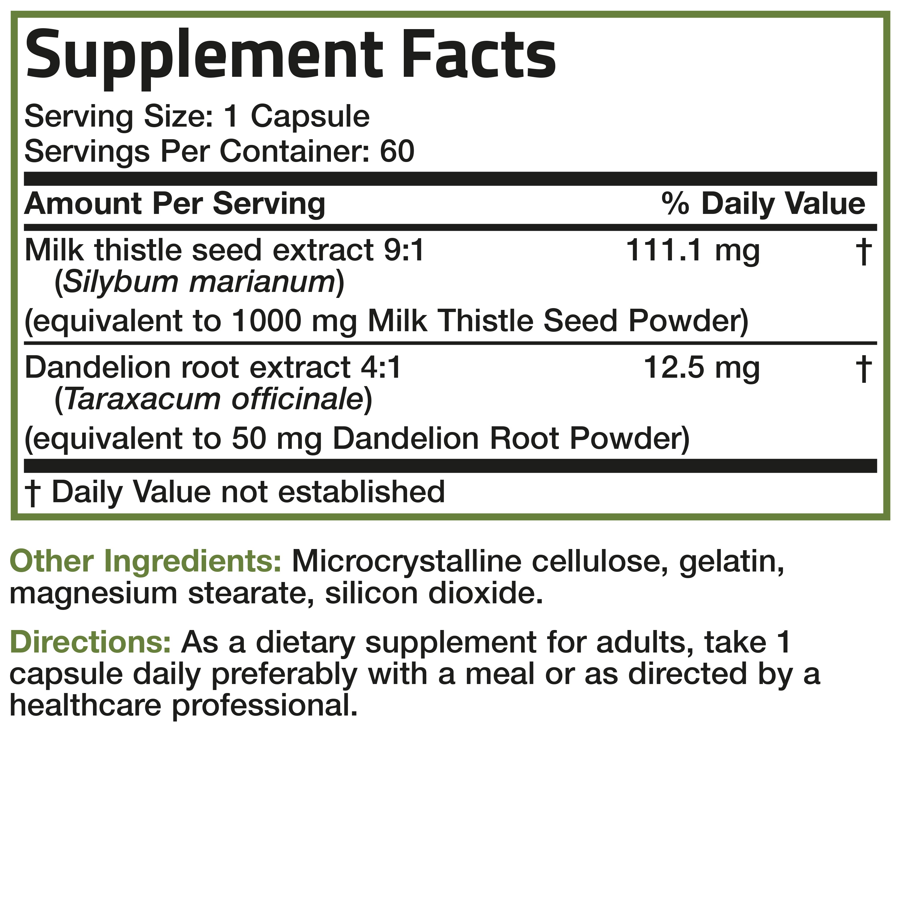 Milk Thistle Seed - 1,000 mg