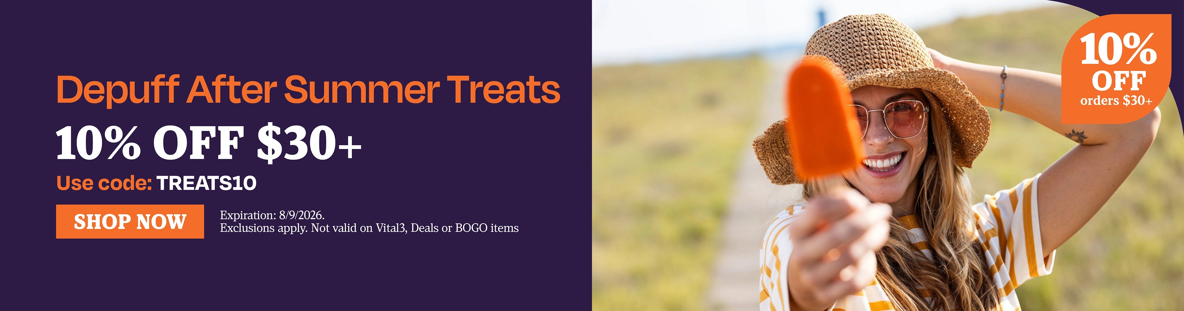 Depuff After Summer Treats. 10% OFF $30+. Use code: TREATS10