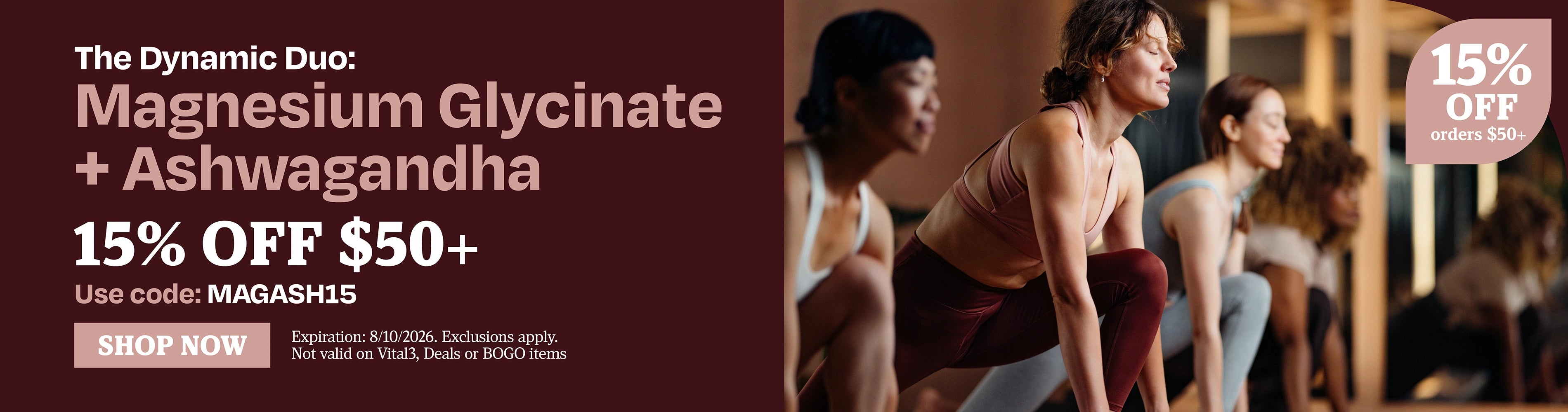 The Dynamic Duo: Magnesium Glycinate + Ashwagandha. 15% OFF $50+. Use code: MAGASH15