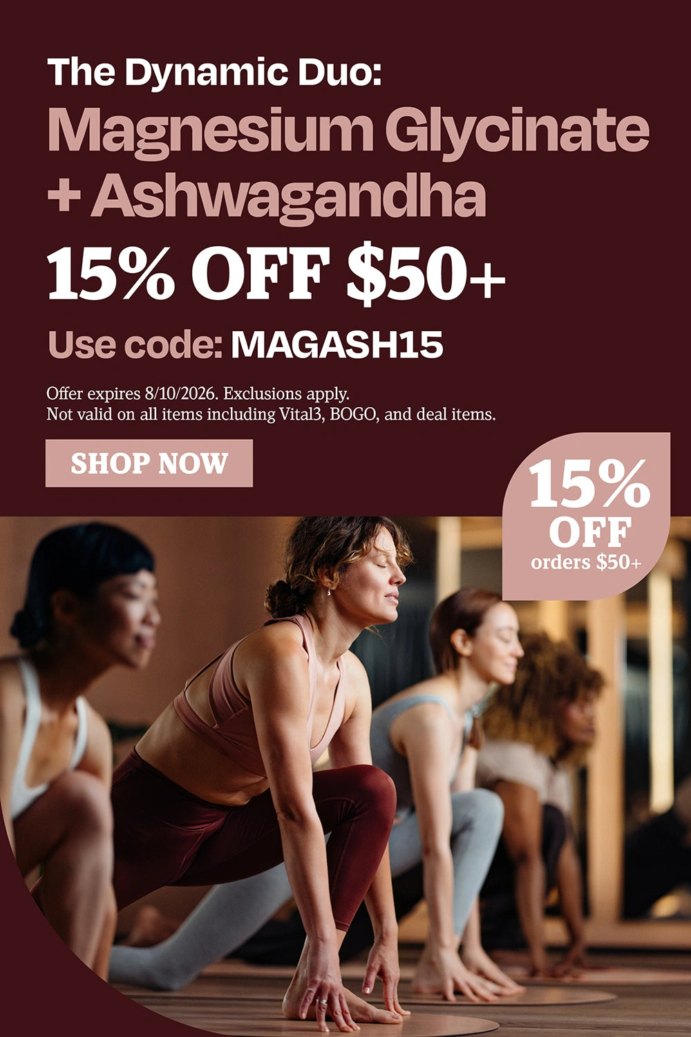 The Dynamic Duo: Magnesium Glycinate + Ashwagandha. 15% OFF $50+. Use code: MAGASH15