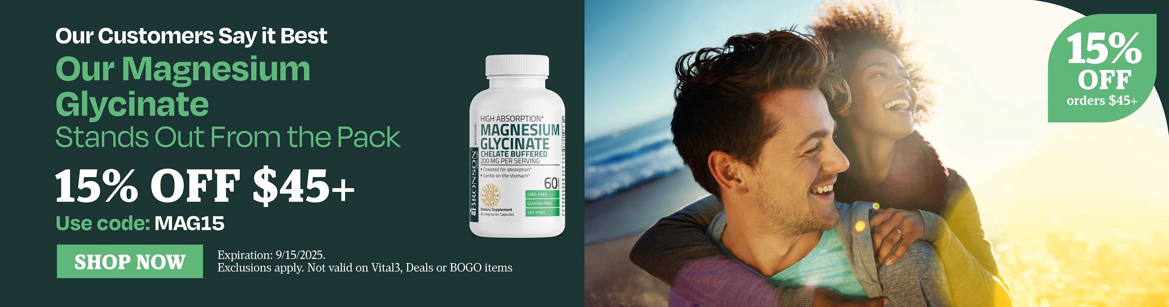 Our customers say it best. Our magnesium glycinate stands out from the pack 15% OFF $45. Use code MAG15