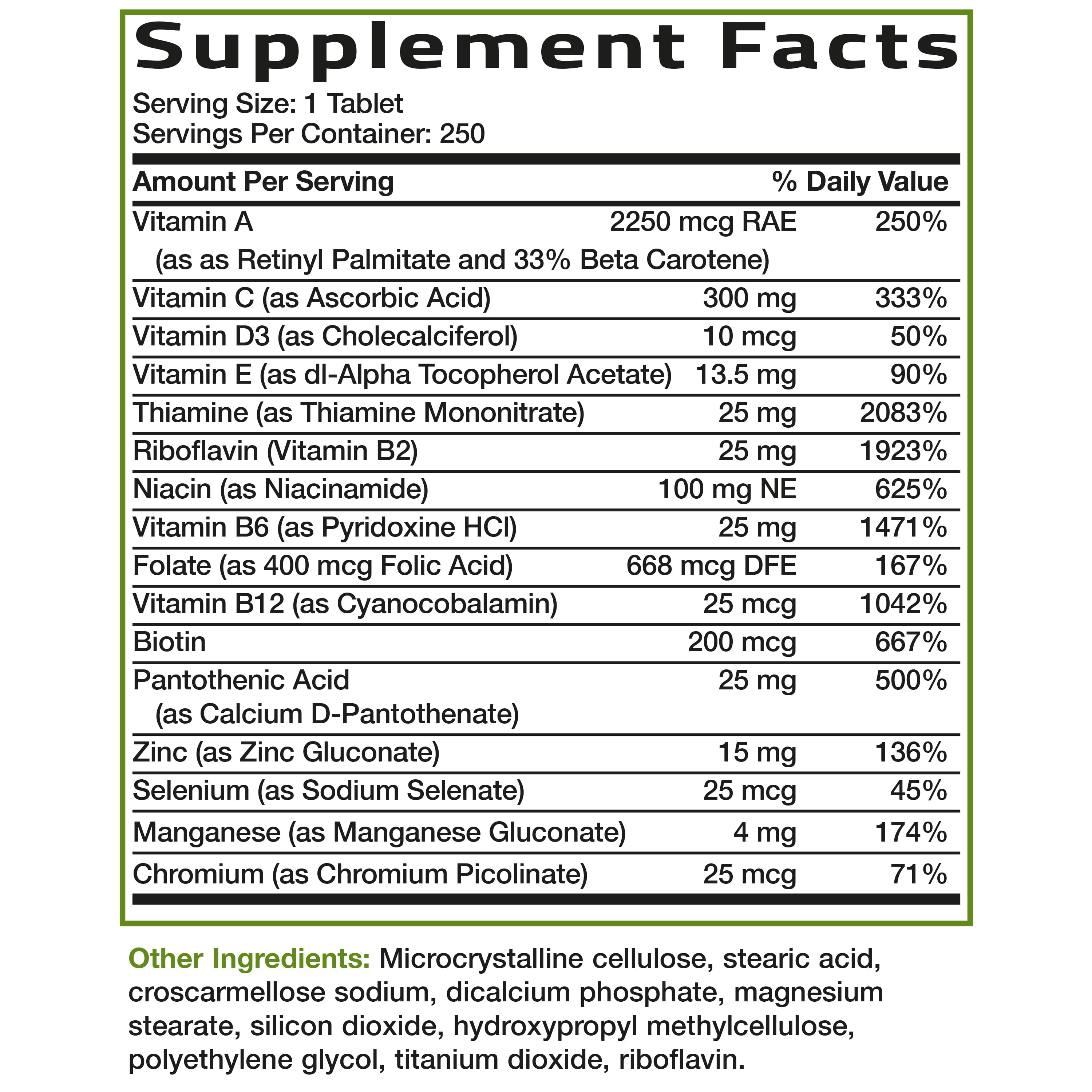 The Bronson Formula Once Daily Multivitamin