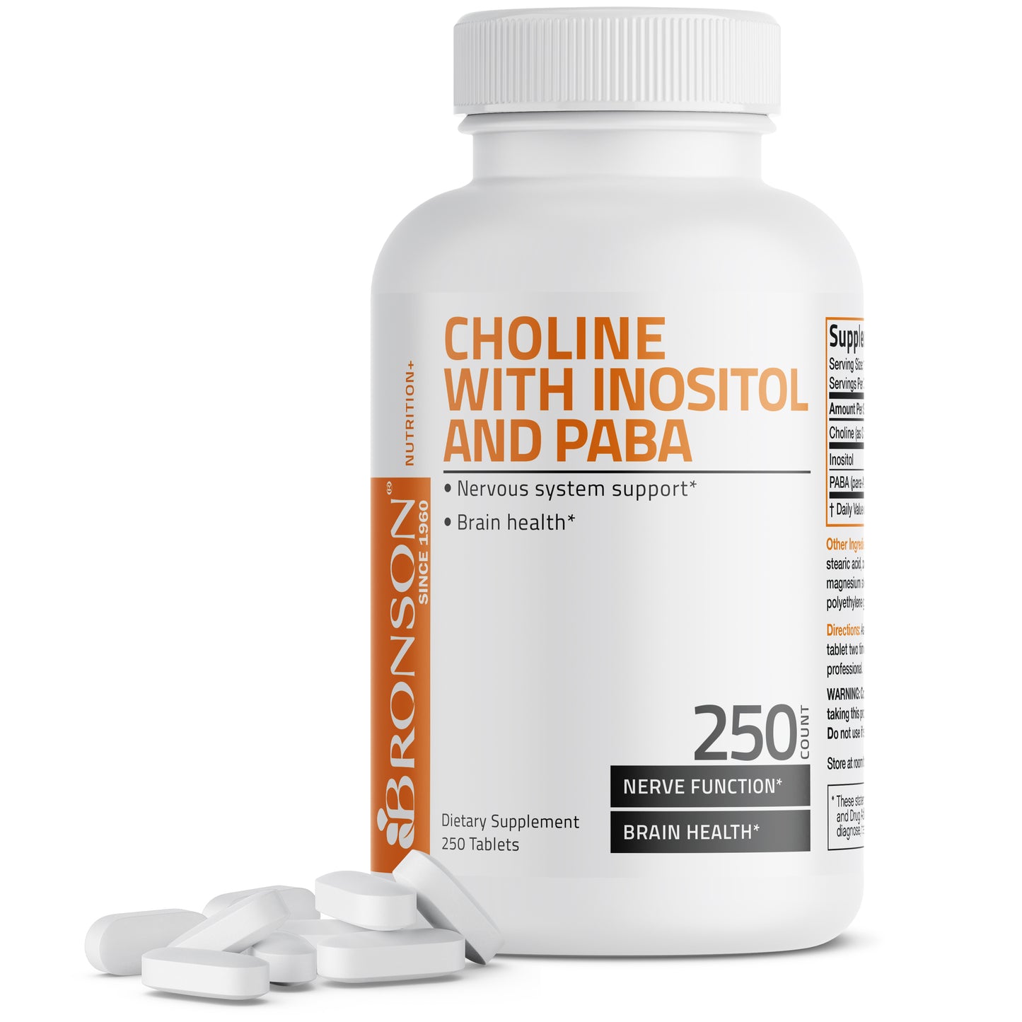 Choline with Inositol and Paba - 250 Tablets