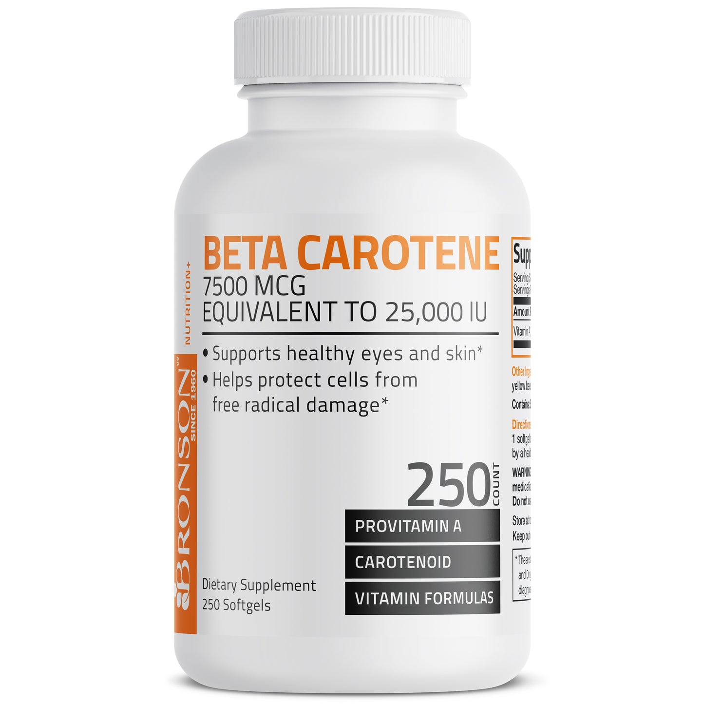 Vitamin A Beta Carotene -7,500 MCG (25,000 IU), 250 Softgels