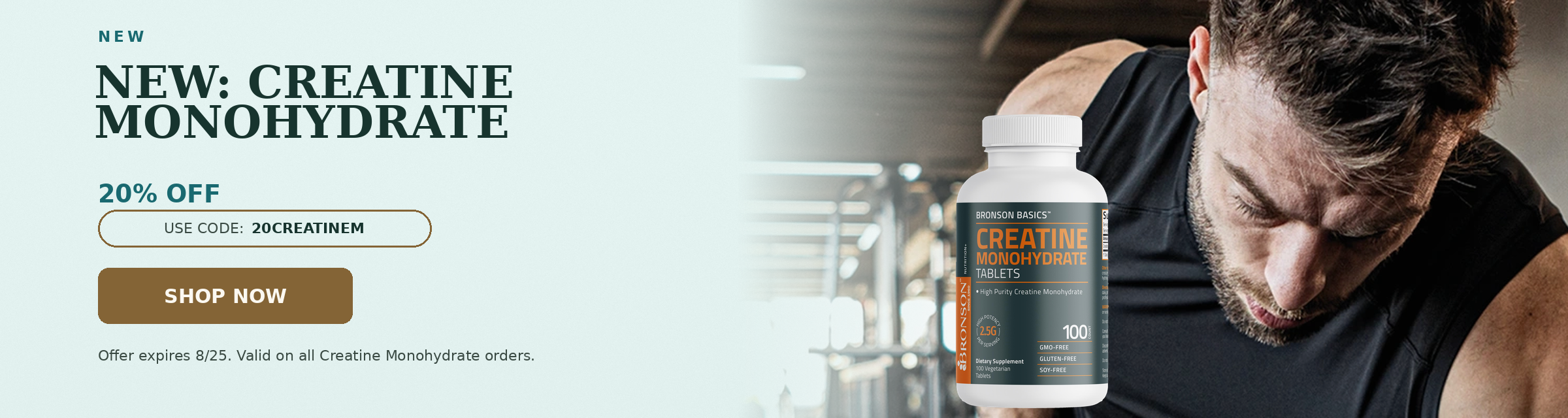 New. New: Creatine Monohydrate. 20% OFF. Use code: 20CREATINEM.