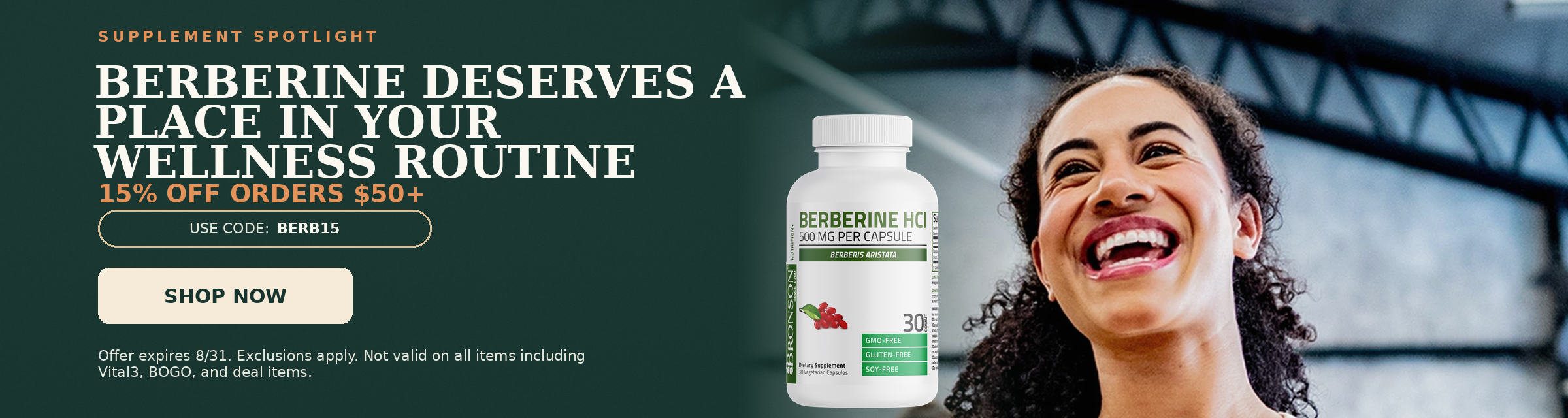 Supplement Spotlight. Berberine deserves a place in your wellness routine. 15% off orders $50+. Use code: BERB15.